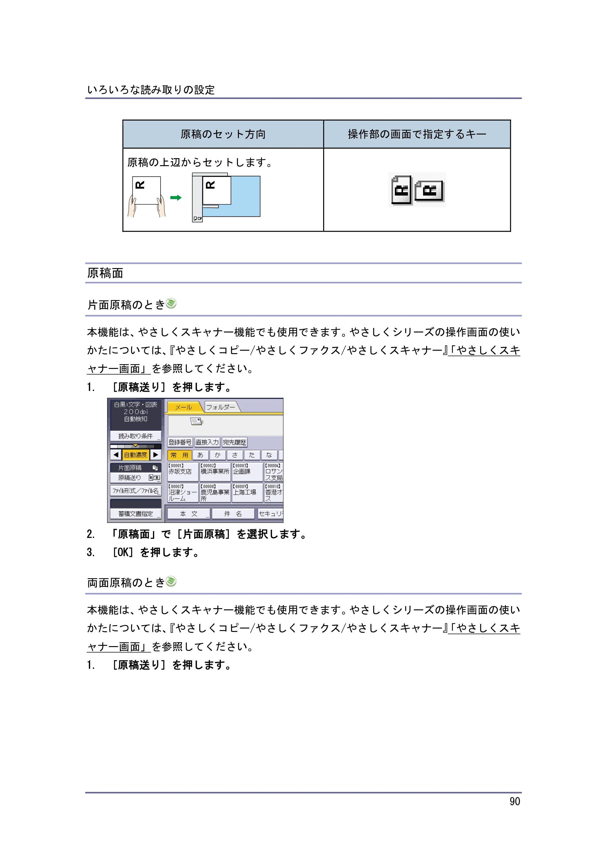 京セラ TASKalfa 4010w / TASKalfa 4011w / TASKalfa 4012w TASKalfa 4010w/4011w/4012w 使用説明書 (スキャナー) — 原稿面 — 原本ページ — 90ページ