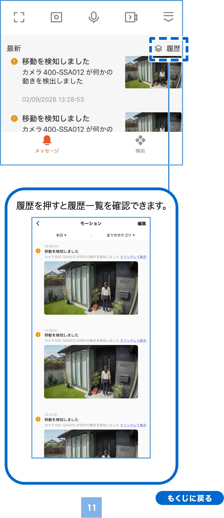サンワサプライ 400-SSA012 取扱説明書 — 機能メニュー画面操作 の続き 2 — 図版 11-1 — 11ページ