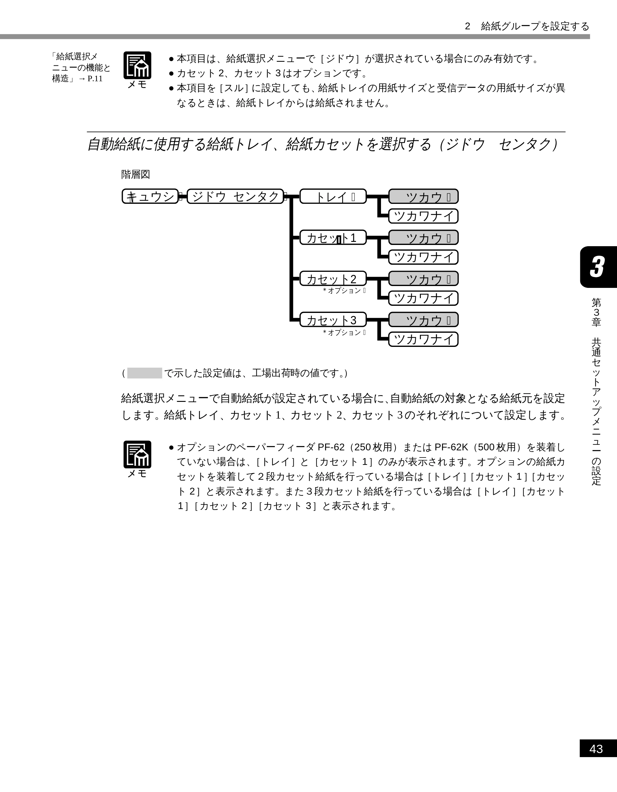 キヤノン LBP-1610 LIPS機能ガイド （PDF形式／3.64Mバイト） — 自動給紙に使用する給紙トレイ、給紙カセットを選択する（ジドウ センタク） — 原本ページ — 54ページ