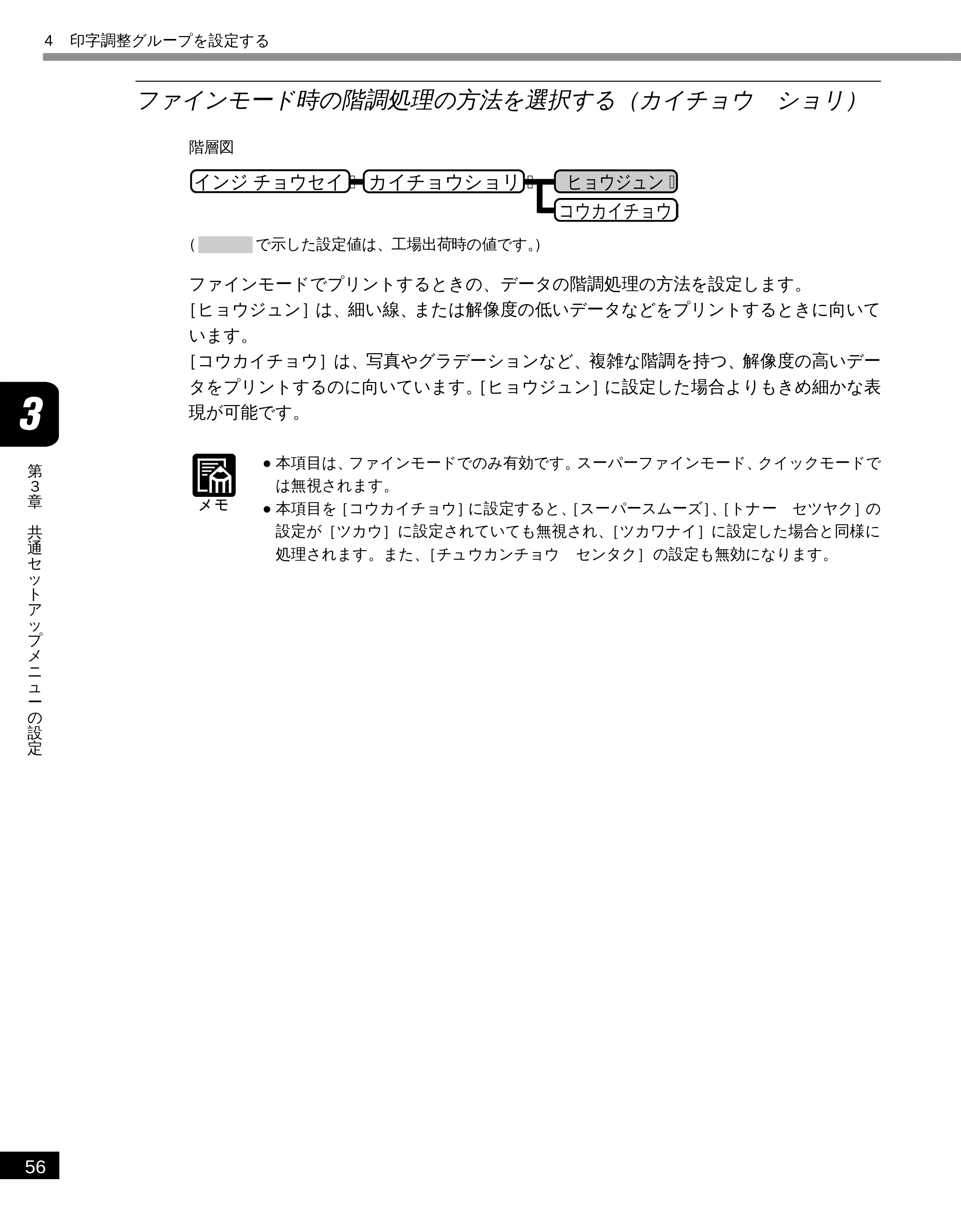 キヤノン LBP-1610 LIPS機能ガイド （PDF形式／3.64Mバイト） — ファインモード時の階調処理の方法を選択する（カイチョウ ショリ） — 原本ページ — 67ページ