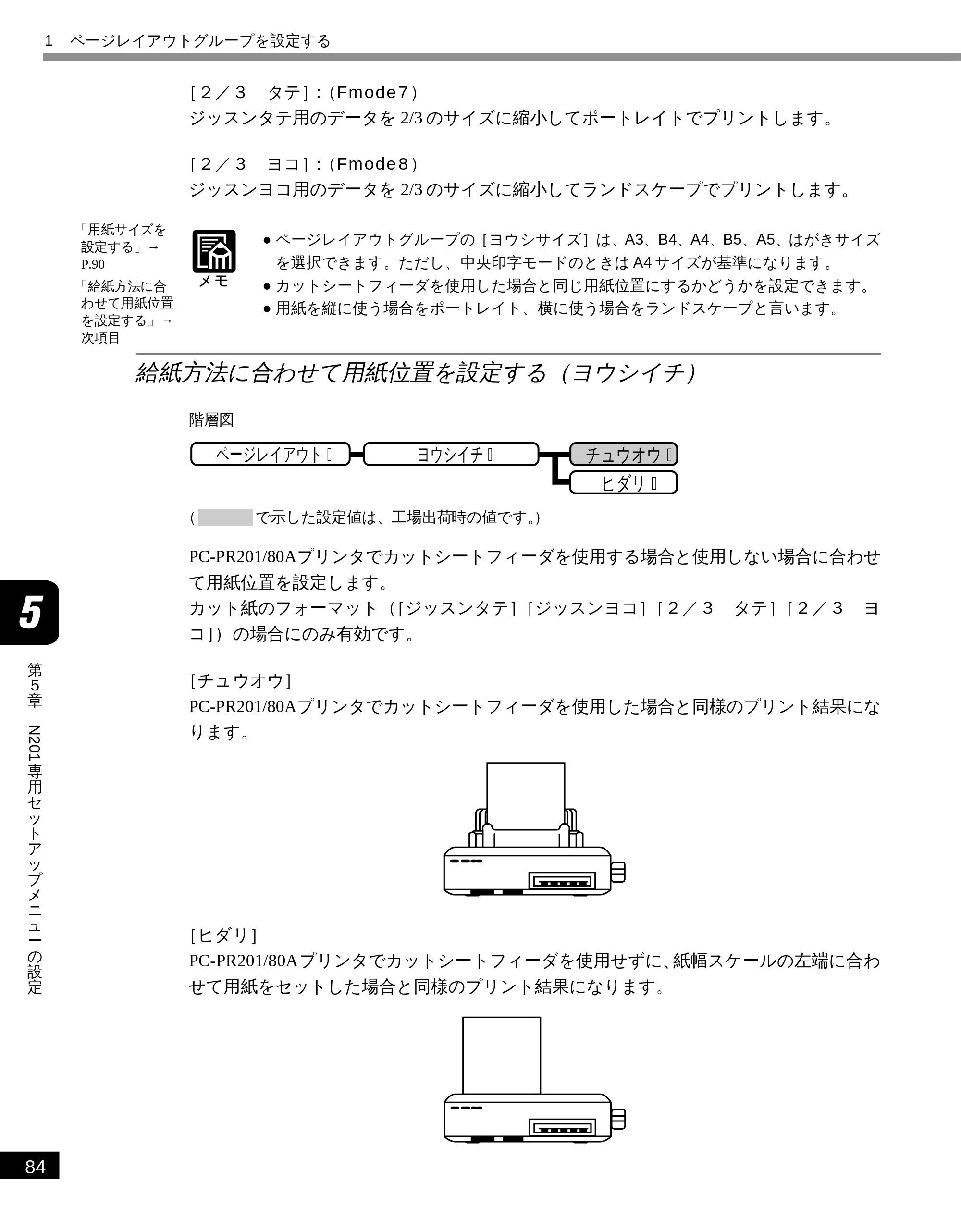 キヤノン LBP-1610 LIPS機能ガイド （PDF形式／3.64Mバイト） — 給紙方法に合わせて用紙位置を設定する（ヨウシイチ） — 原本ページ — 95ページ