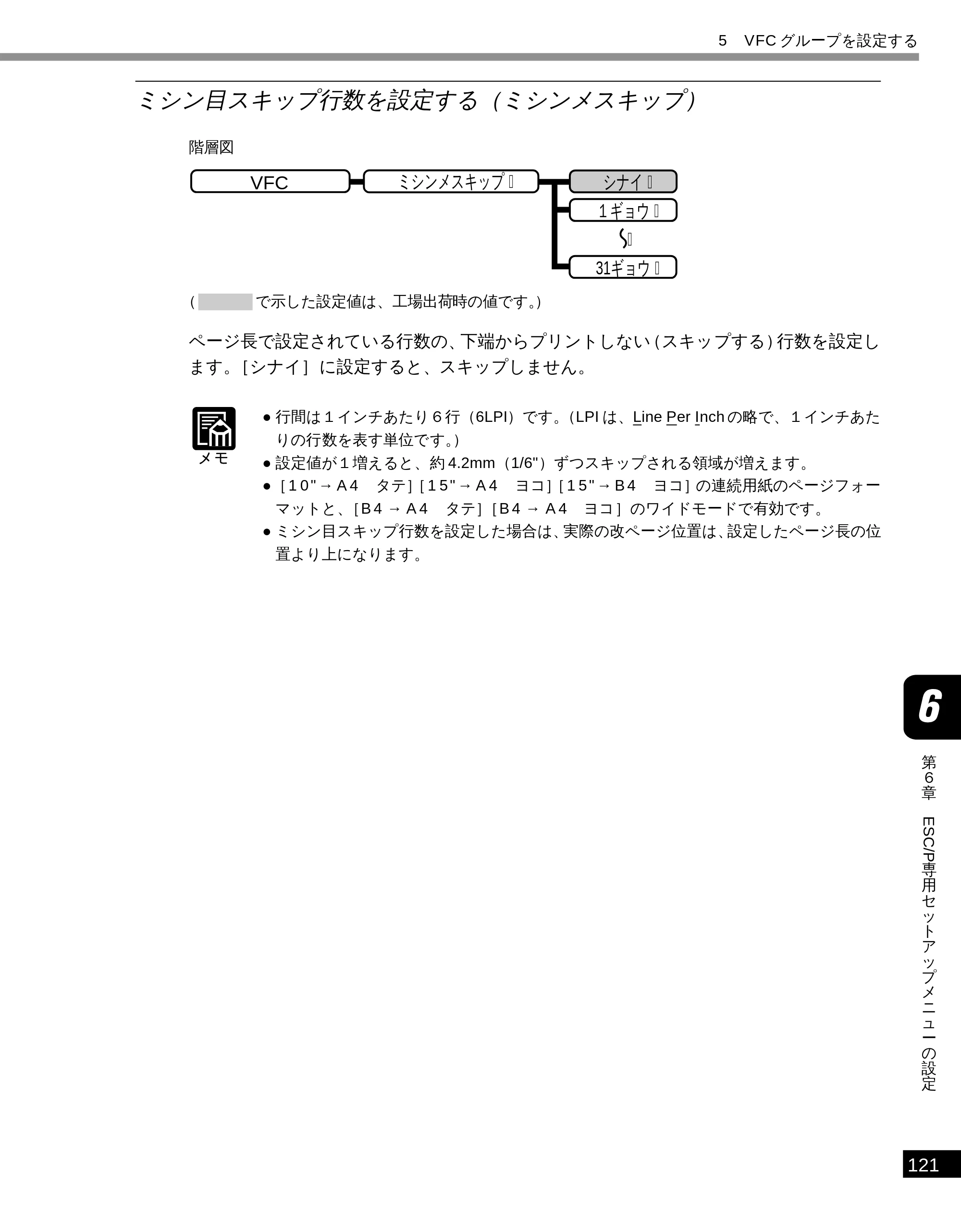 キヤノン LBP-1610 LIPS機能ガイド （PDF形式／3.64Mバイト） — ミシン目スキップ行数を設定する（ミシンメスキップ） — 原本ページ — 132ページ