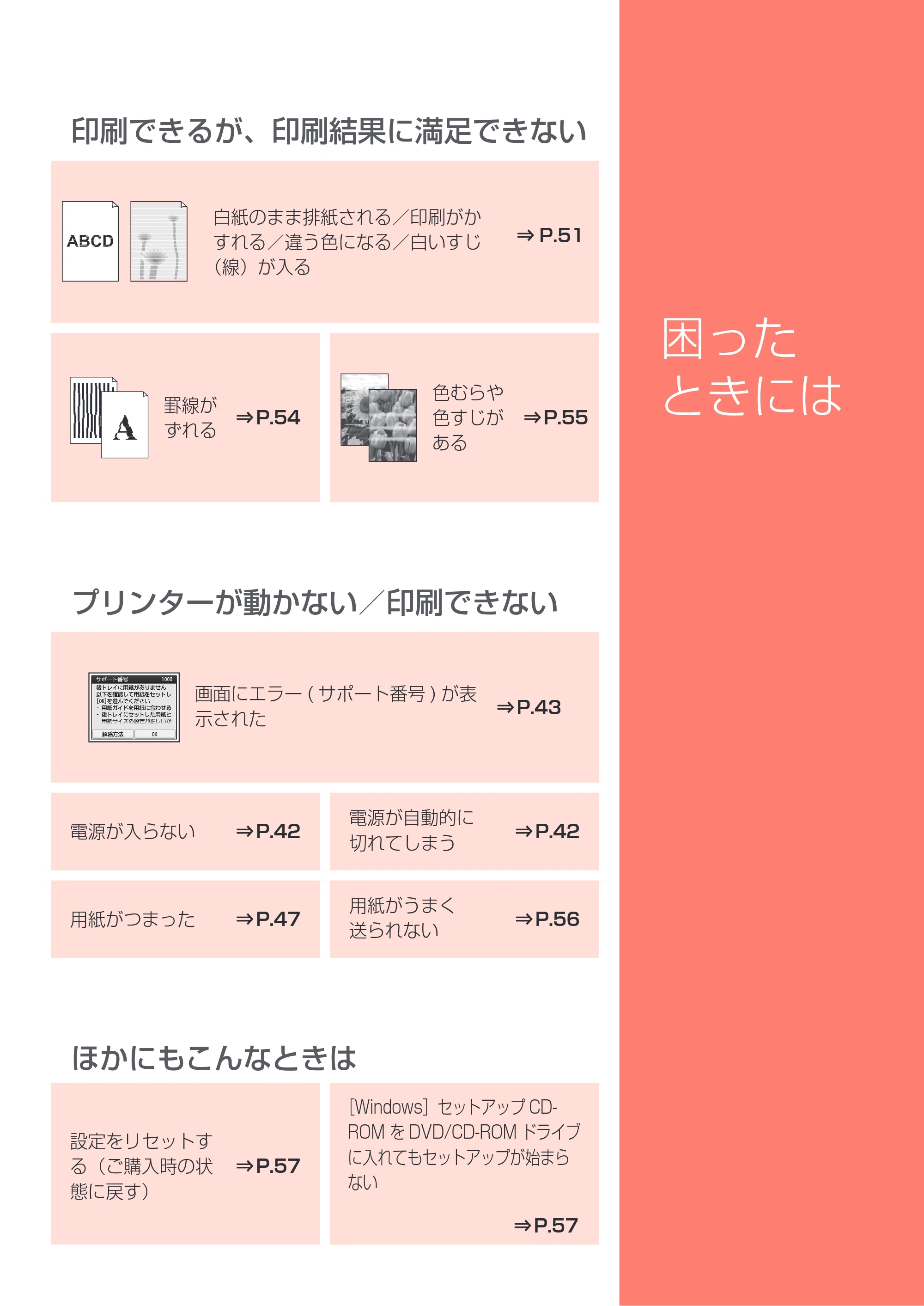 キヤノン PIXUS TS8130 設置・基本操作マニュアル（PDF：7.37MB） — 困ったときには — 原本ページ — 43ページ