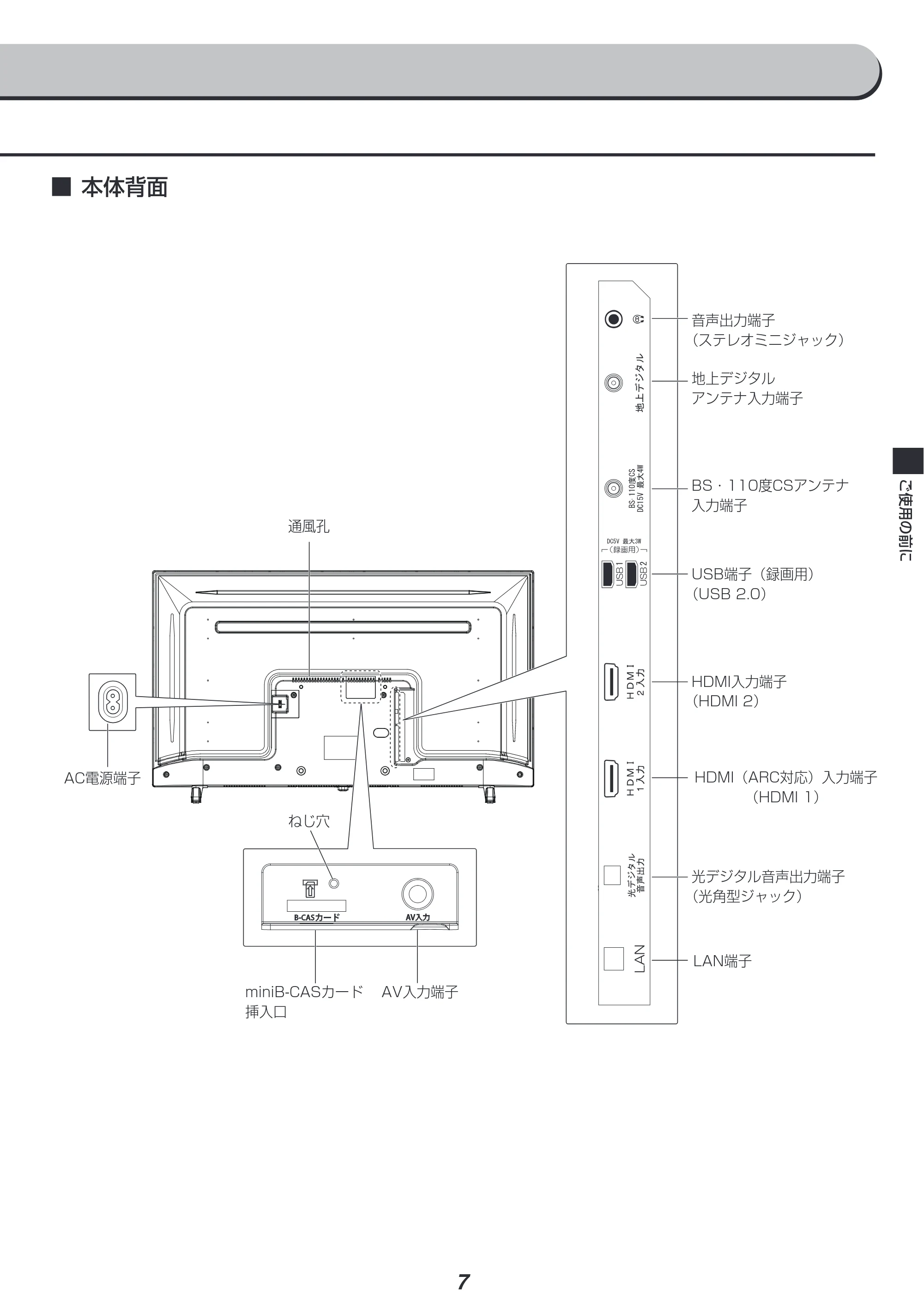 アイリスオーヤマ LT-40C420W 取扱説明書 — 原本ページ — 7ページ