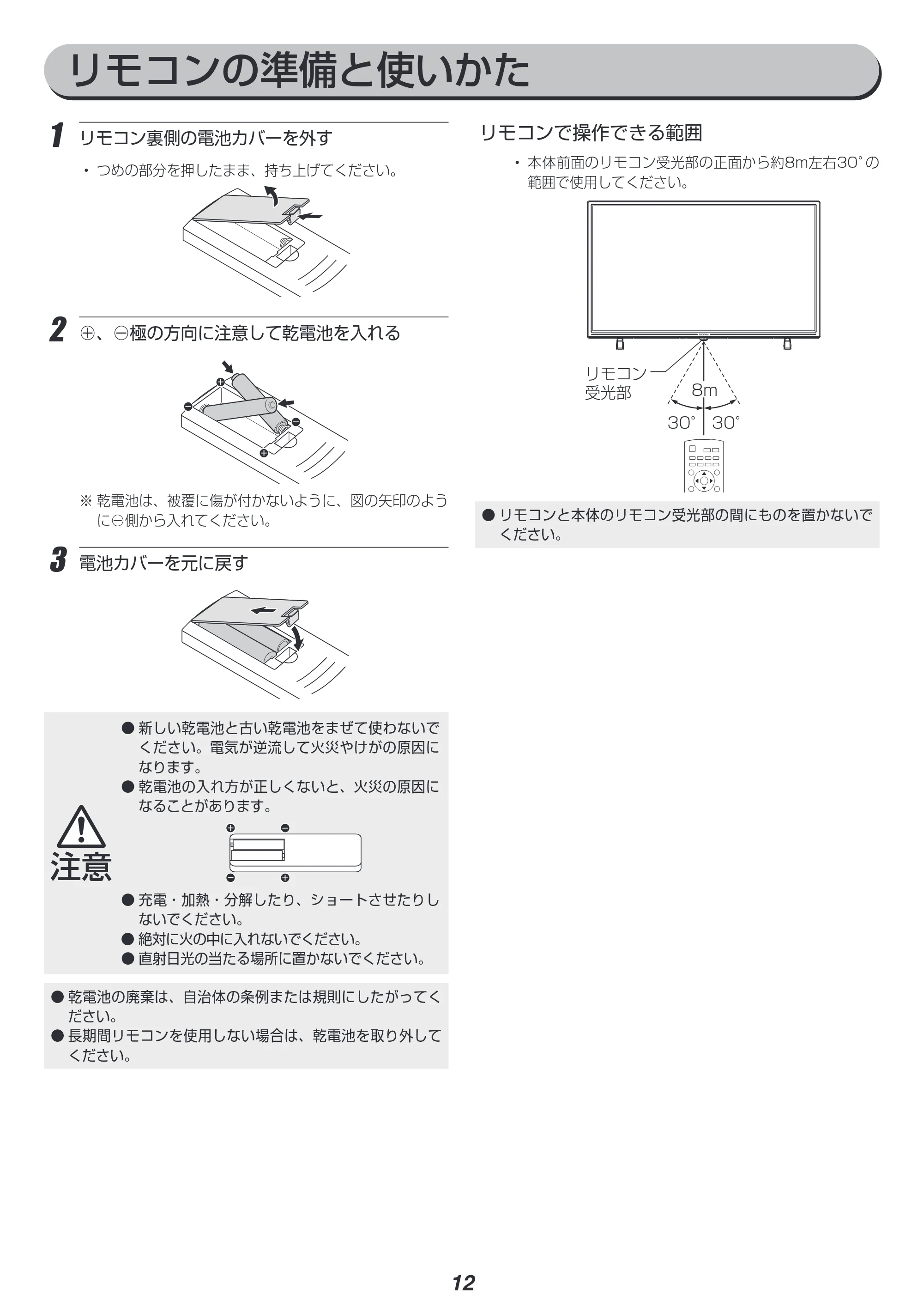 アイリスオーヤマ LT-40C420W 取扱説明書 — 原本ページ — 12ページ