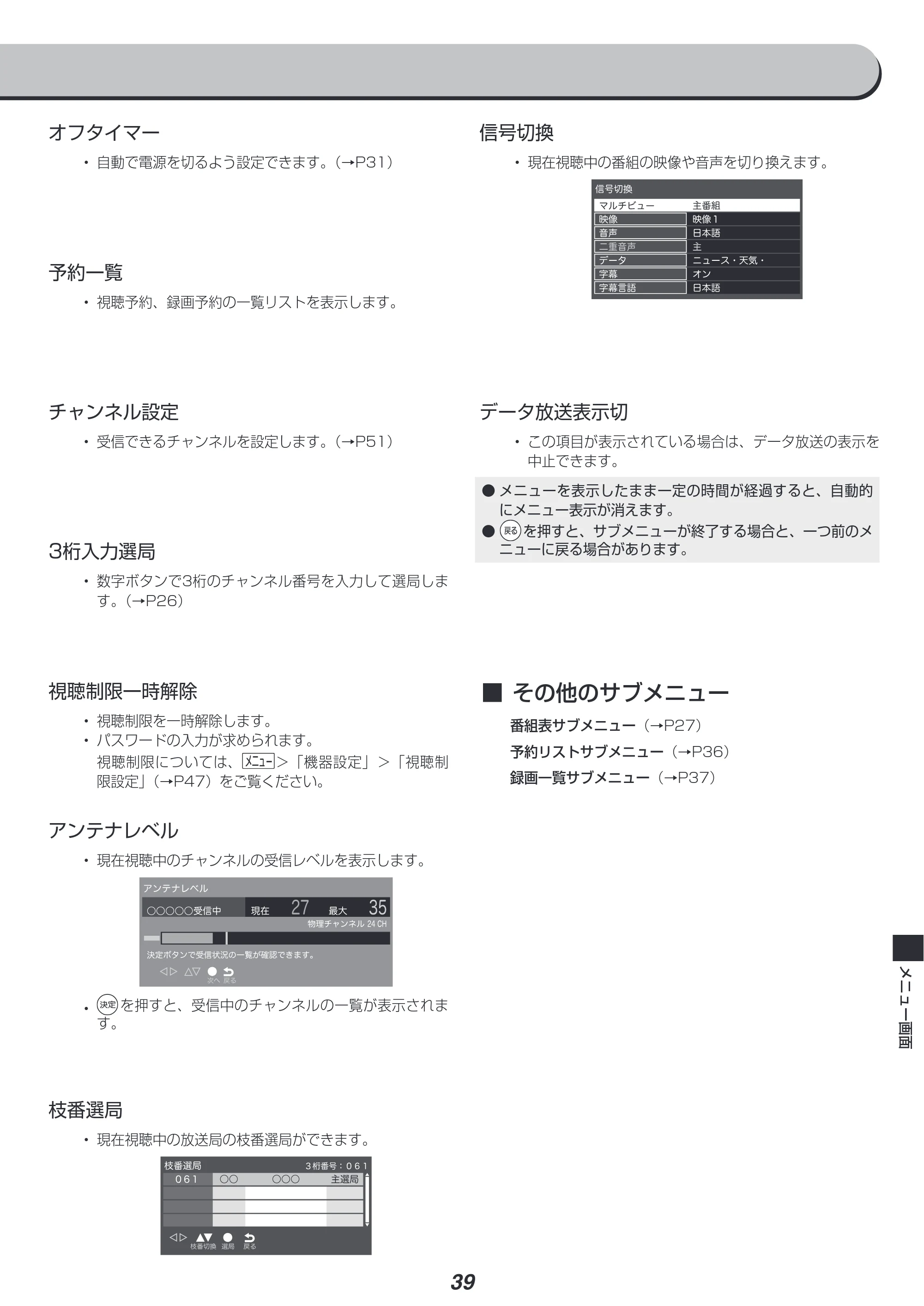 アイリスオーヤマ LT-40C420W 取扱説明書 — 原本ページ — 39ページ