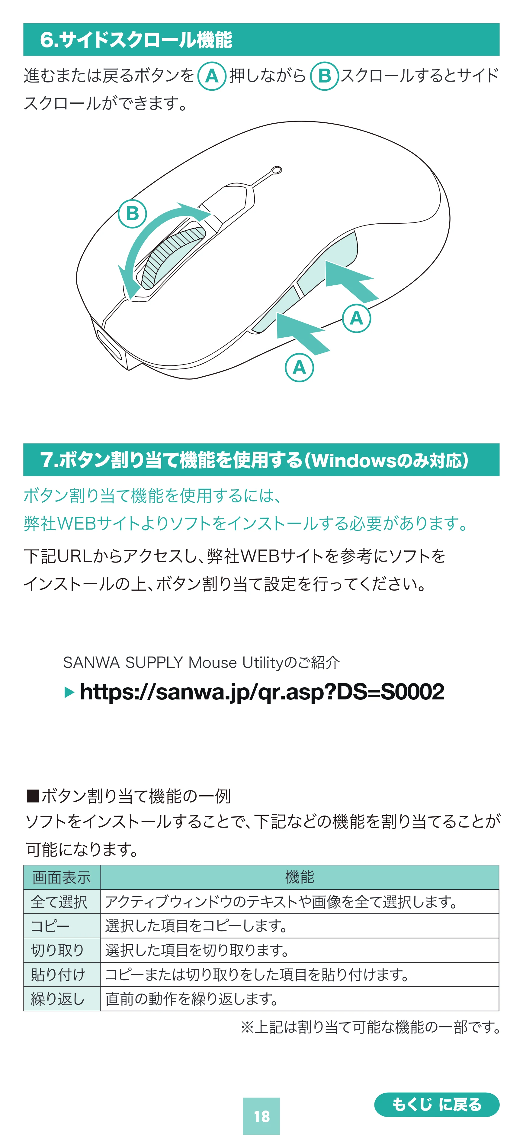 サンワサプライ 400-MABS225BK / 400-MABS225R 取扱説明書 — https://sanwa.jp/qr.asp?DS=S0002 — 原本ページ — 18ページ