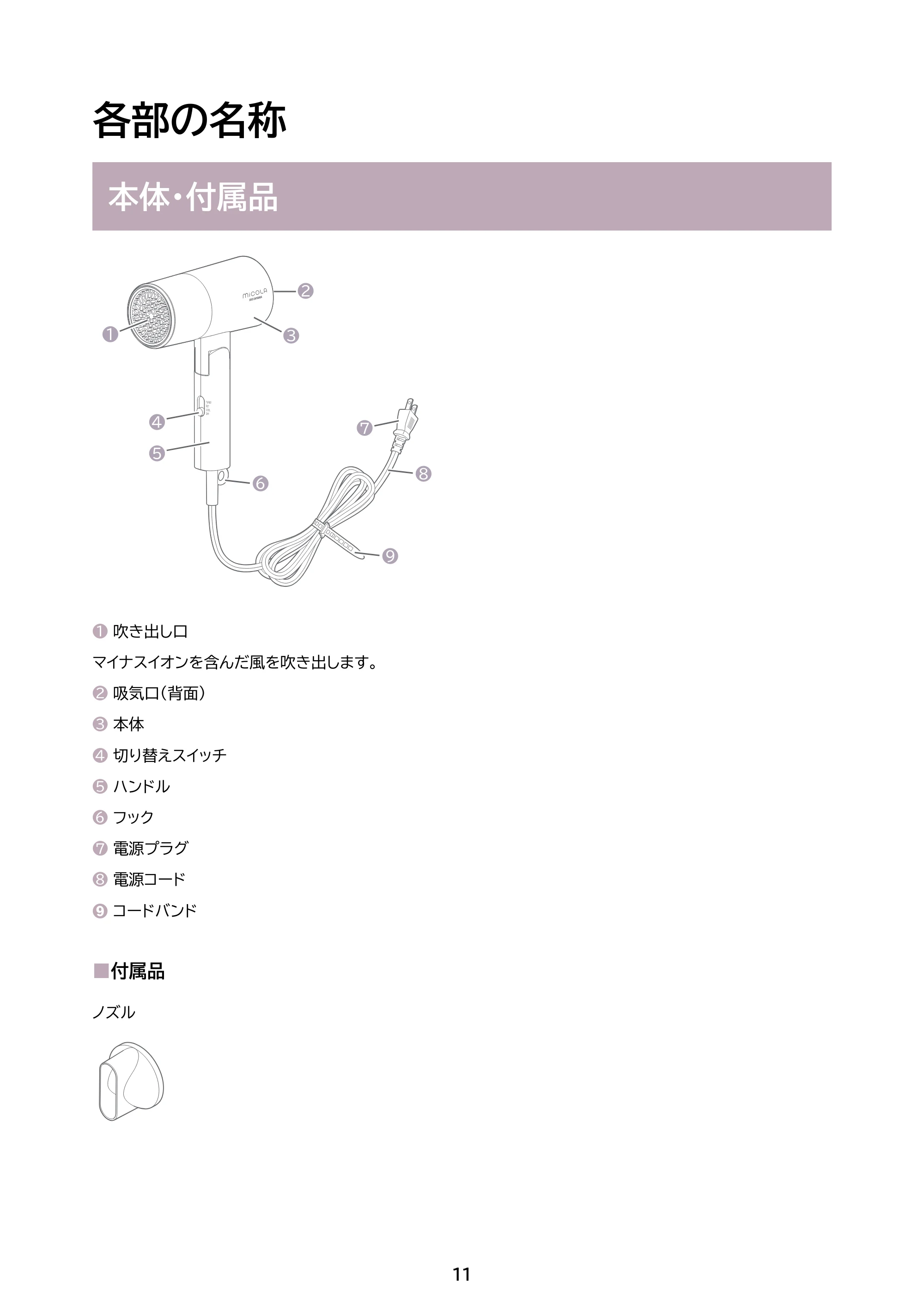 アイリスオーヤマ HDR-M202 取扱説明書 — 原本ページ — 11ページ