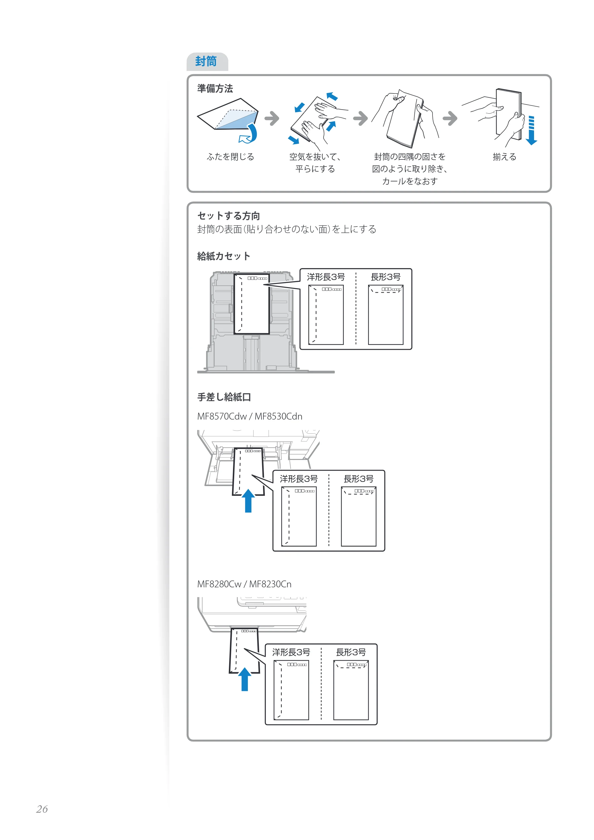 キヤノン MF8280Cw/MF8230Cn / MF8570Cdw/MF8530Cdn 基本操作ガイド 2013年9月5日更新（PDF：8.32MB） — 原本ページ — 26ページ