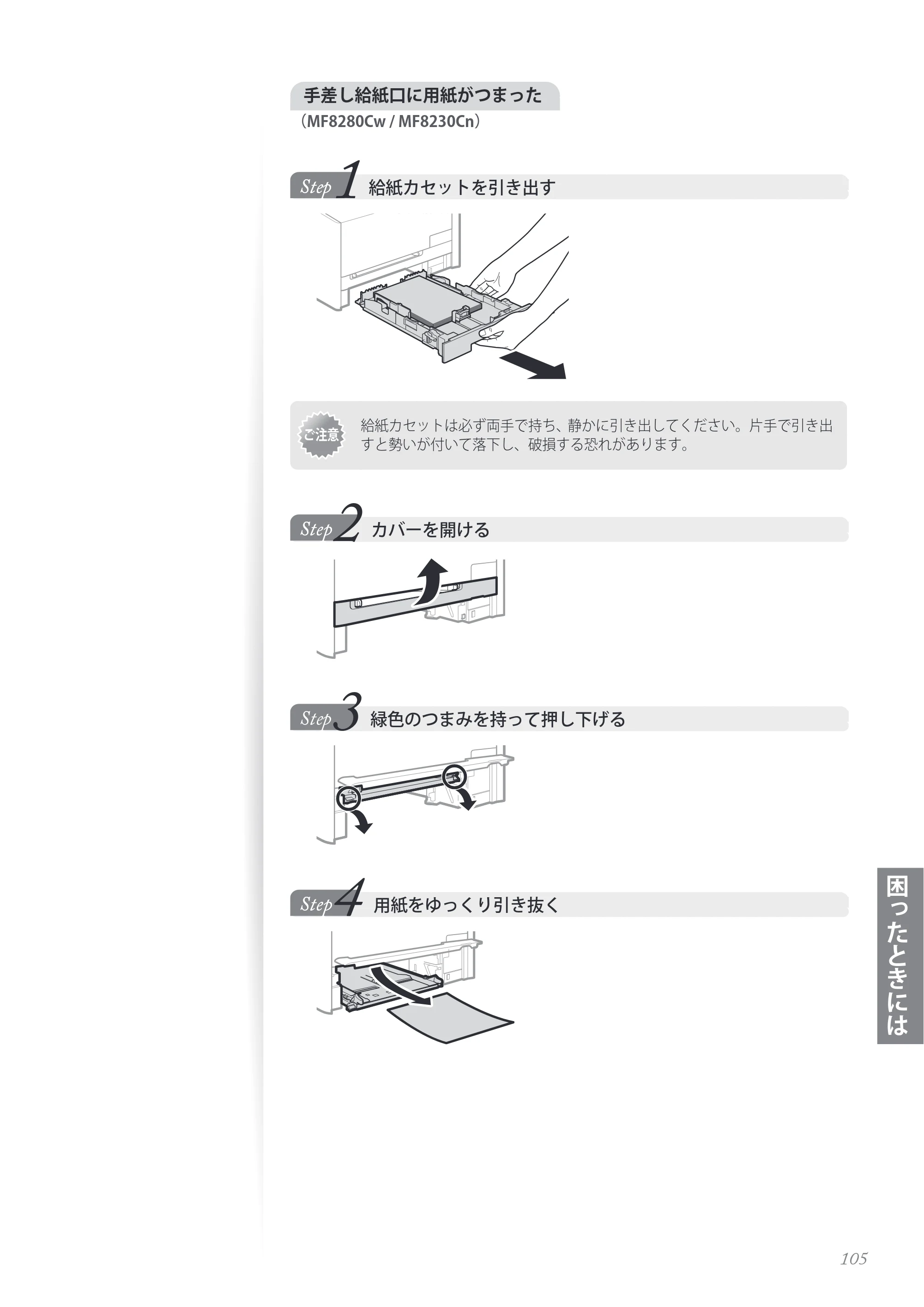 キヤノン MF8280Cw/MF8230Cn / MF8570Cdw/MF8530Cdn 基本操作ガイド 2013年9月5日更新（PDF：8.32MB） — 原本ページ — 105ページ