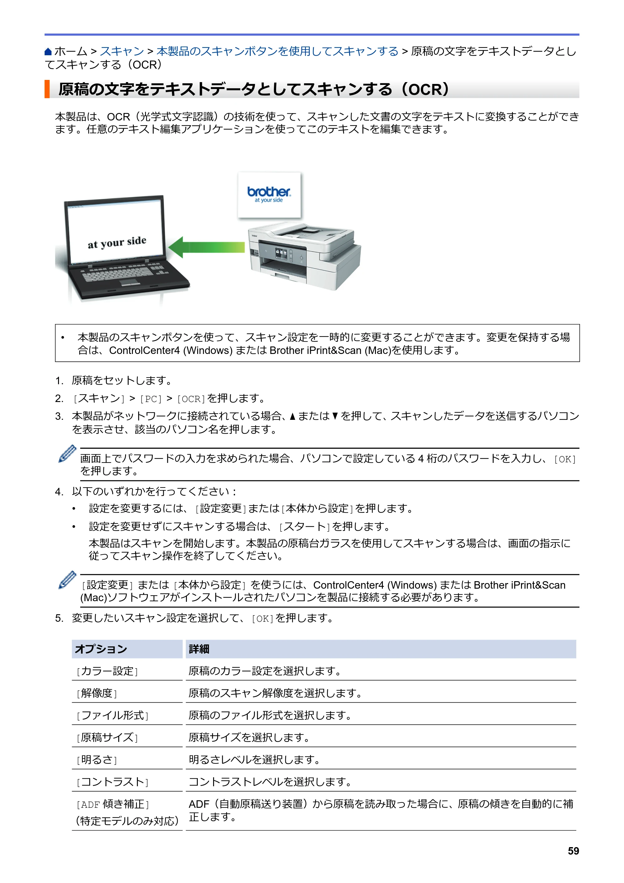 ブラザー DCP-J988N / MFC-J1500N / MFC-J1605DN ユーザーズガイド(印刷用) ~パソコン活用&ネットワーク~ — 原稿の文字をテキストデータとしてスキャンする(OCR) — 原本ページ — 64ページ