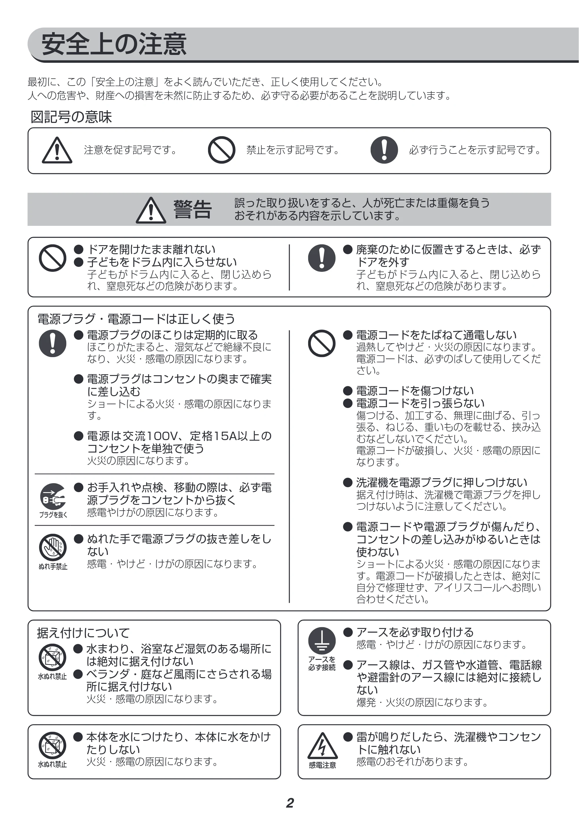 アイリスオーヤマ FL81R-W 取扱説明書 — 原本ページ — 2ページ