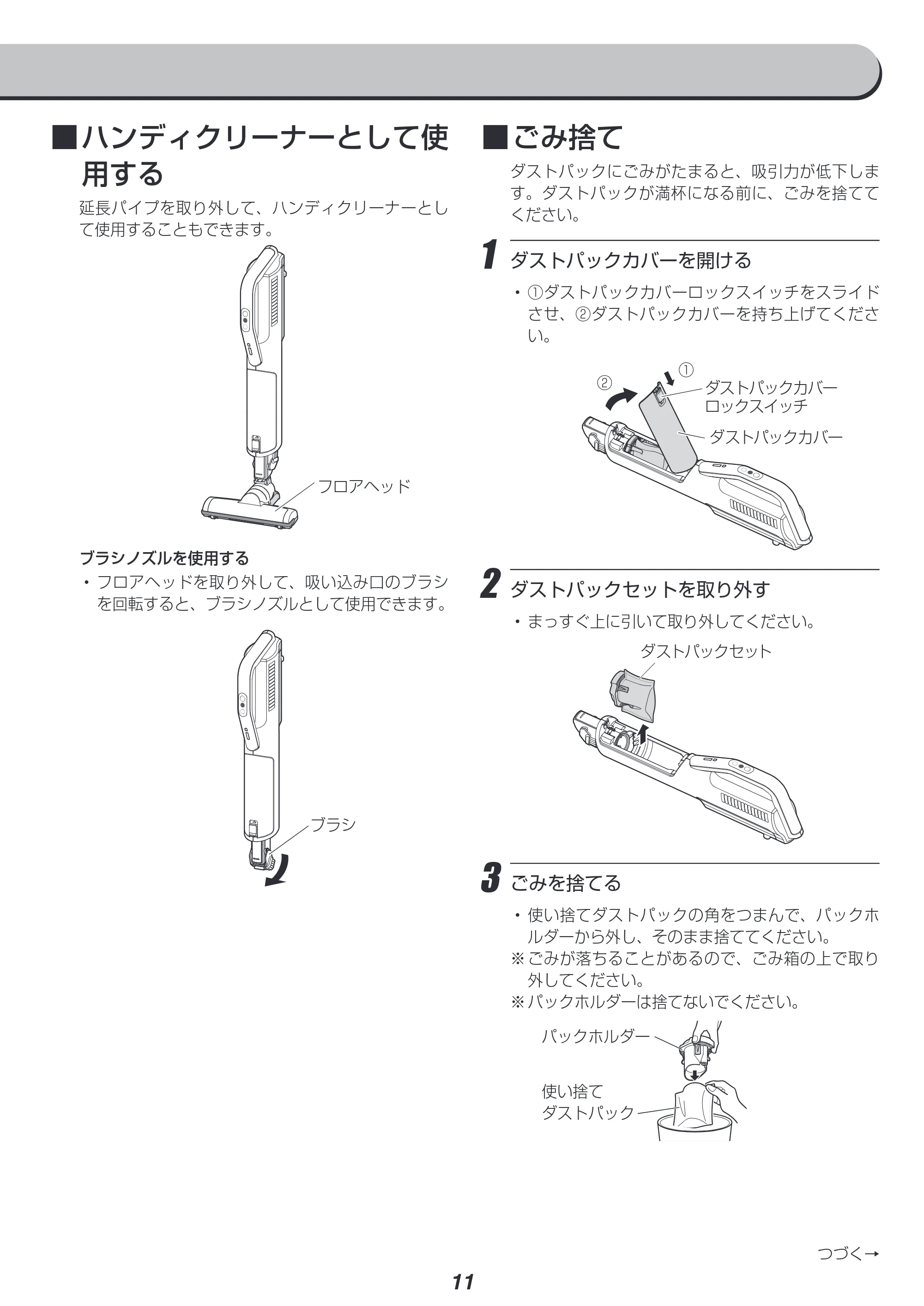 アイリスオーヤマ SBD-74 取扱説明書 — 原本ページ — 11ページ