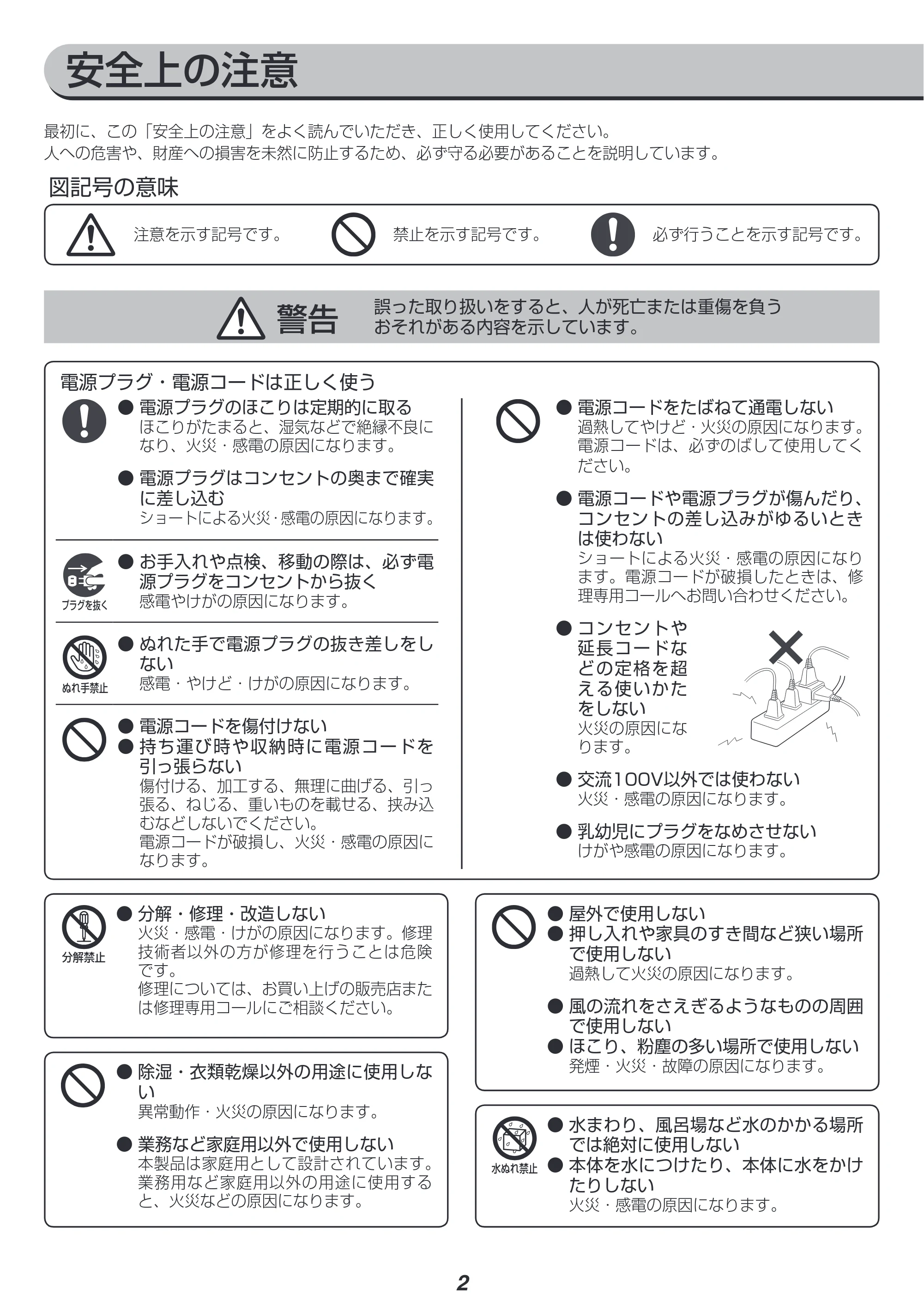 アイリスオーヤマ DCF-80 取扱説明書 — 原本ページ — 2ページ