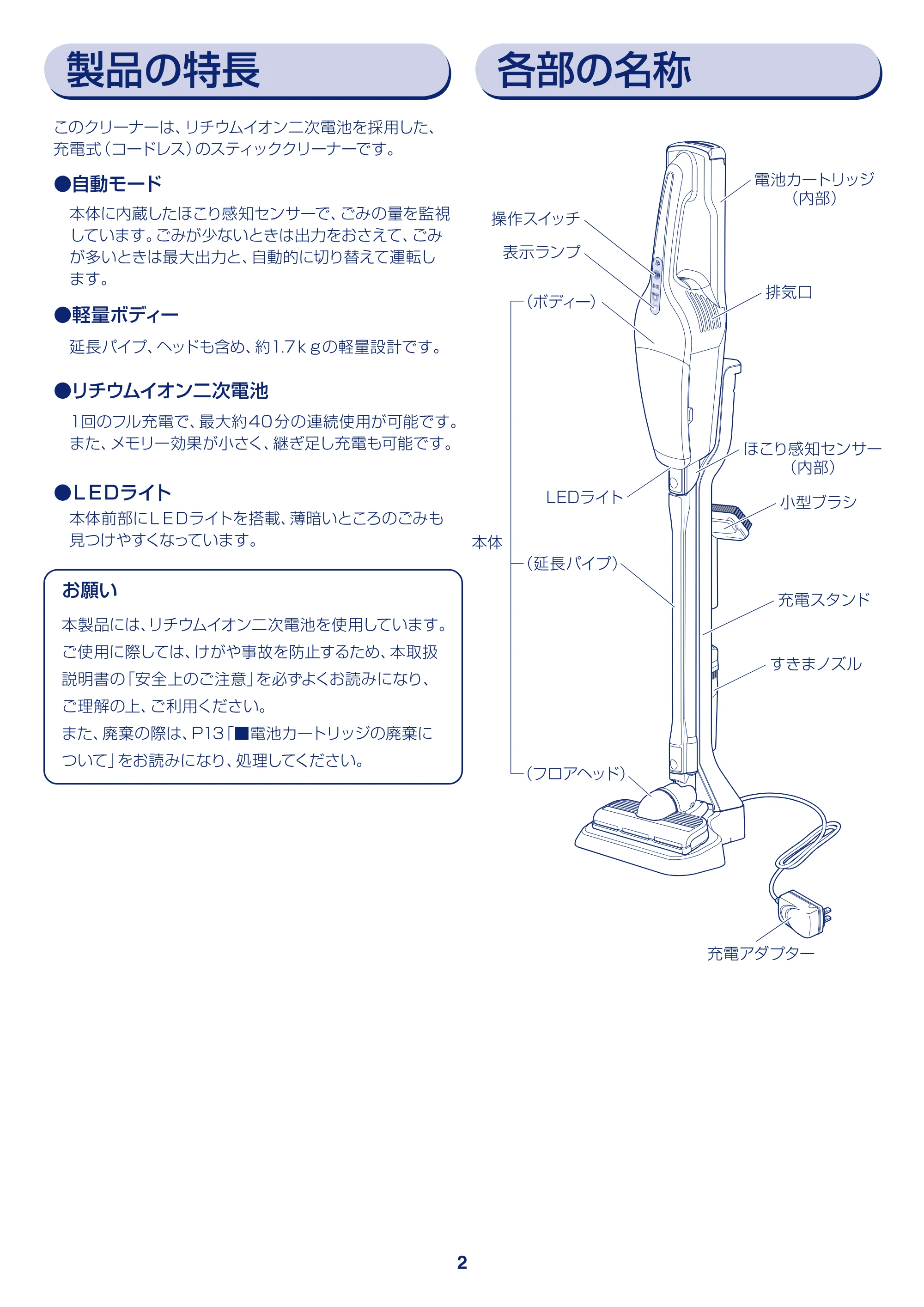 アイリスオーヤマ KIC-S7L 取扱説明書 — 原本ページ — 2ページ