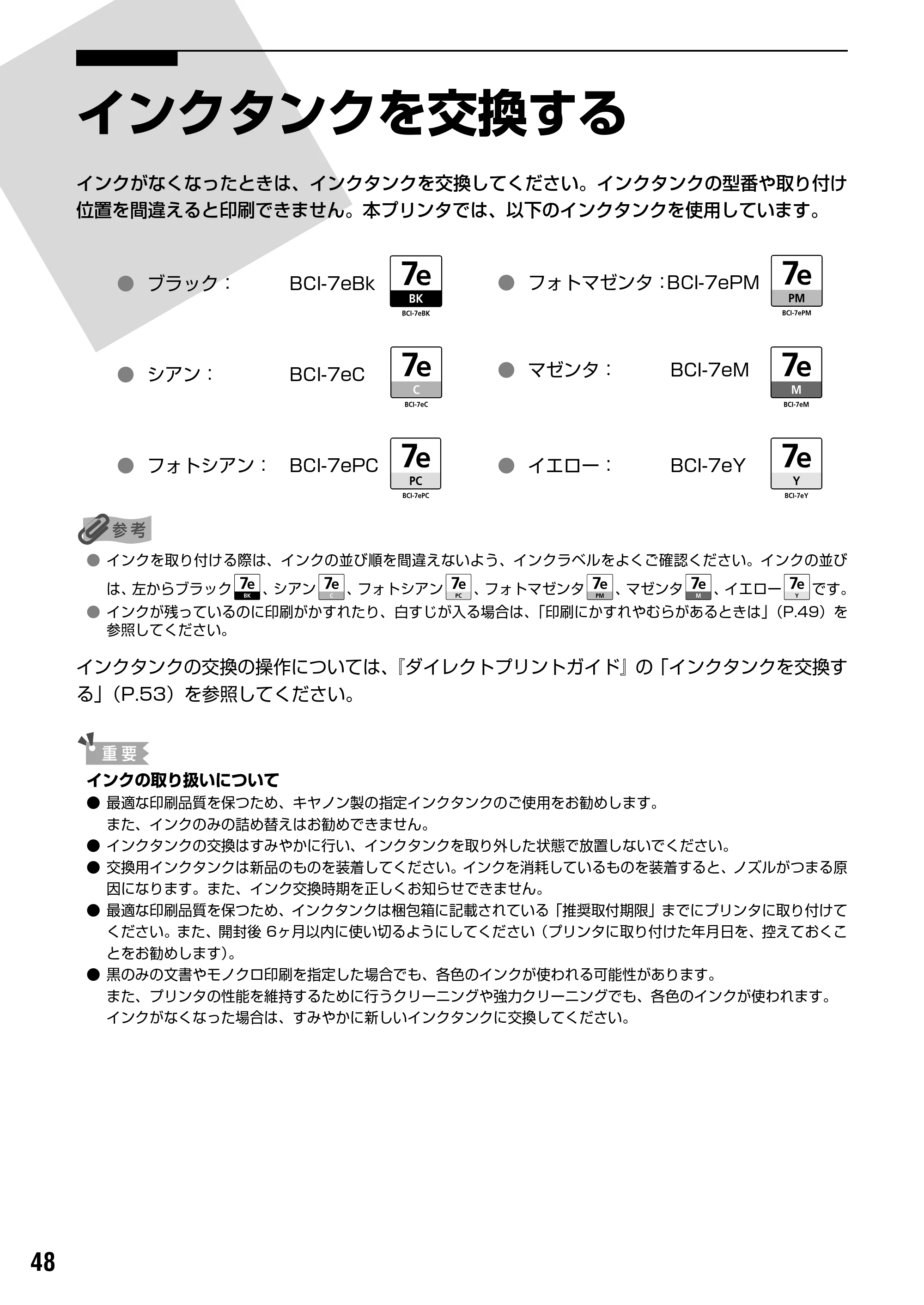 キヤノン PIXUS iP6700D 操作ガイド （PDF形式／14.13Mバイト） — 困ったときには — 原本ページ — 50ページ
