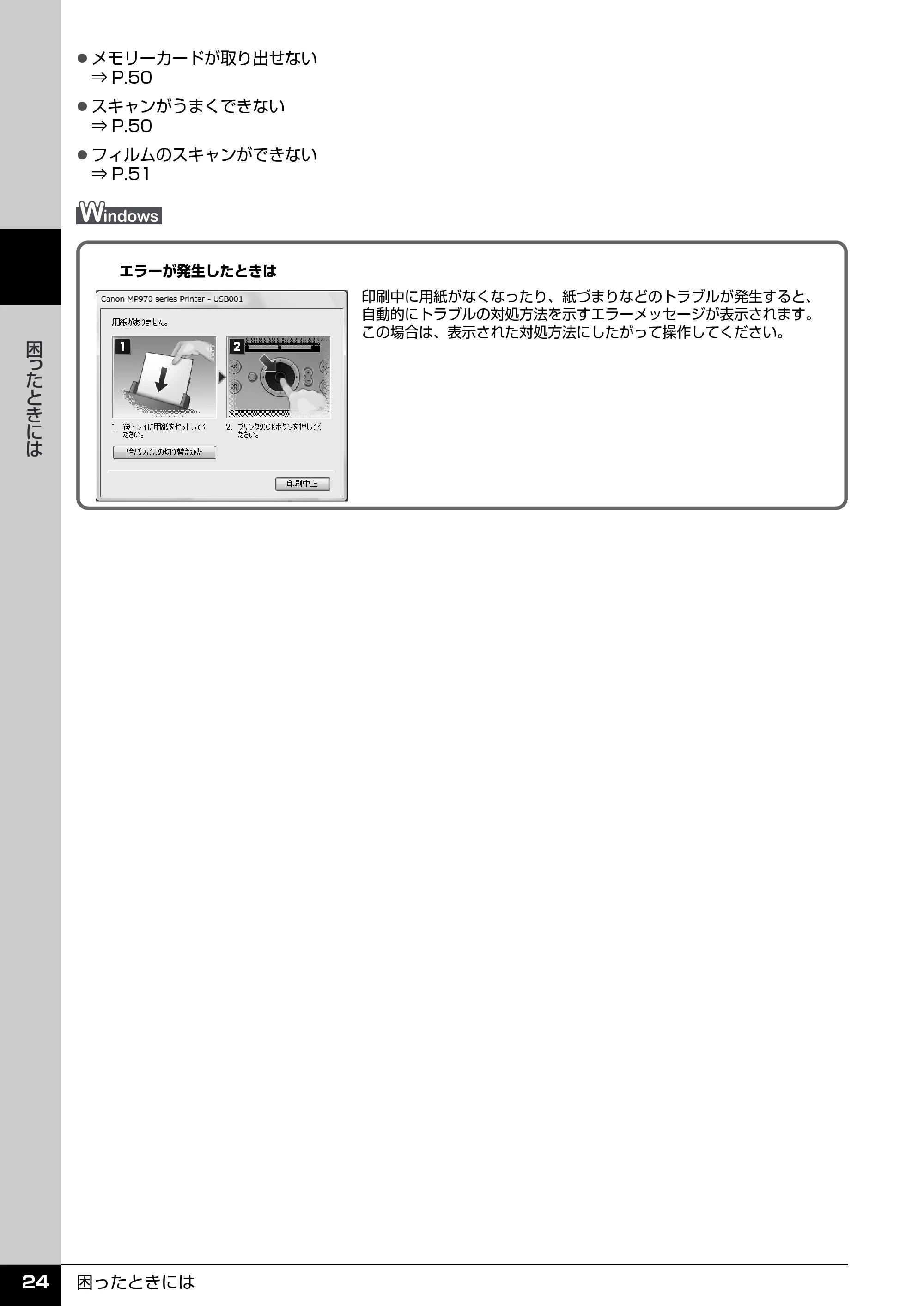 キヤノン PIXUS MP970 操作ガイド(お手入れ編) (PDF形式/13.16Mバイト) — 原本ページ — 25ページ