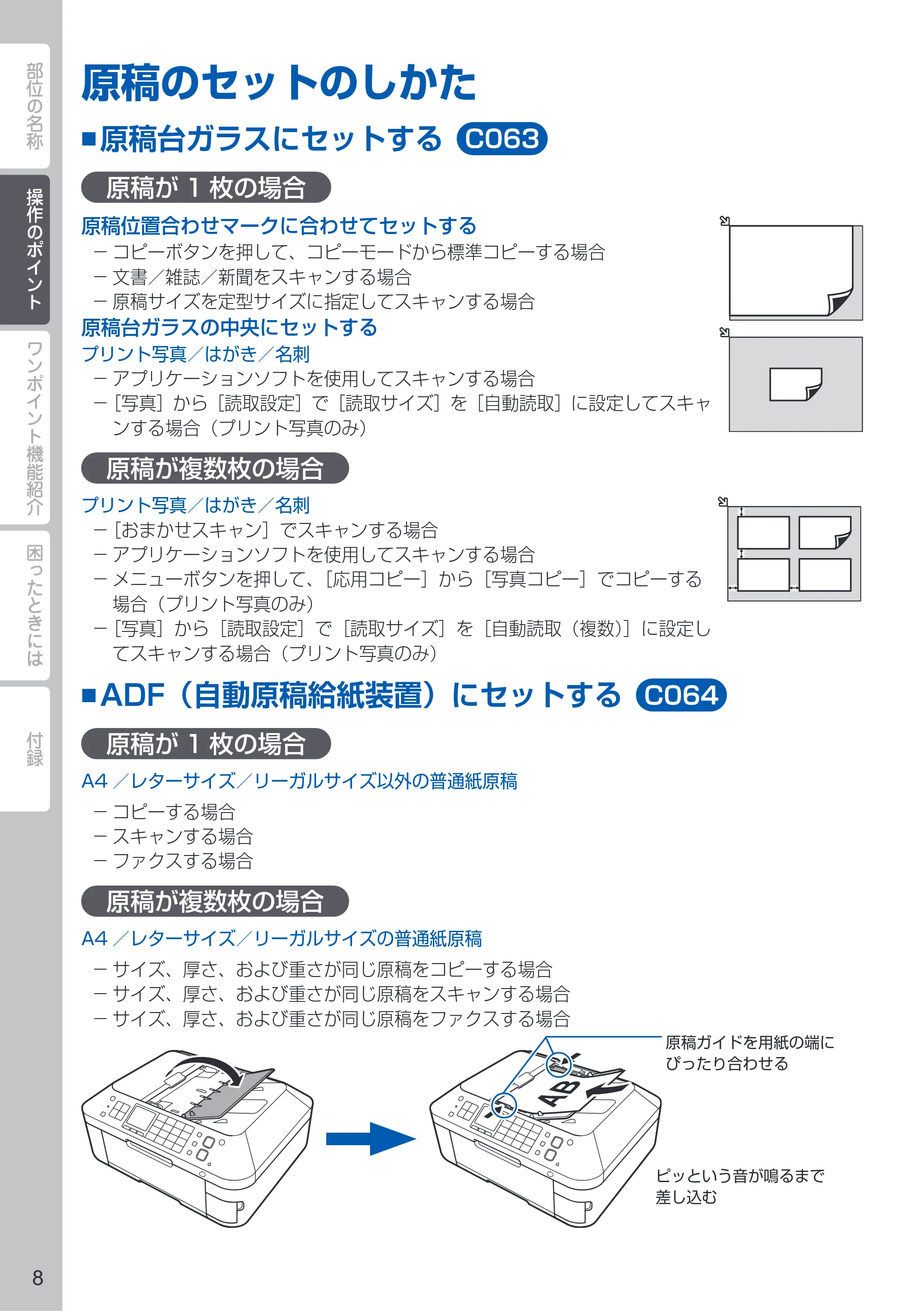 キヤノン PIXUS MX893 PIXUS 早わかり（PDF：6.18MB） — 原稿のセットのしかた — 原本ページ — 10ページ