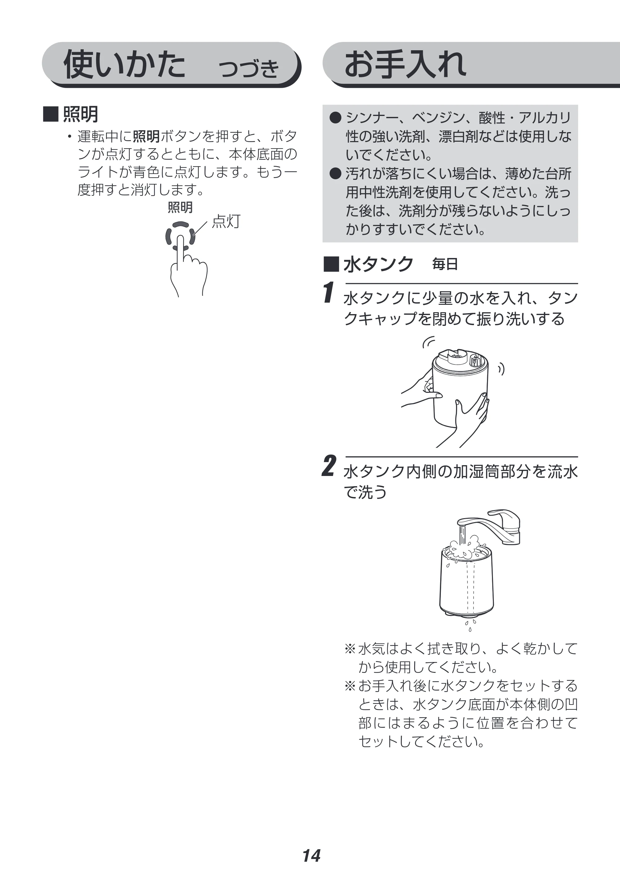 アイリスオーヤマ UHM-280C 取扱説明書 — 原本ページ — 14ページ