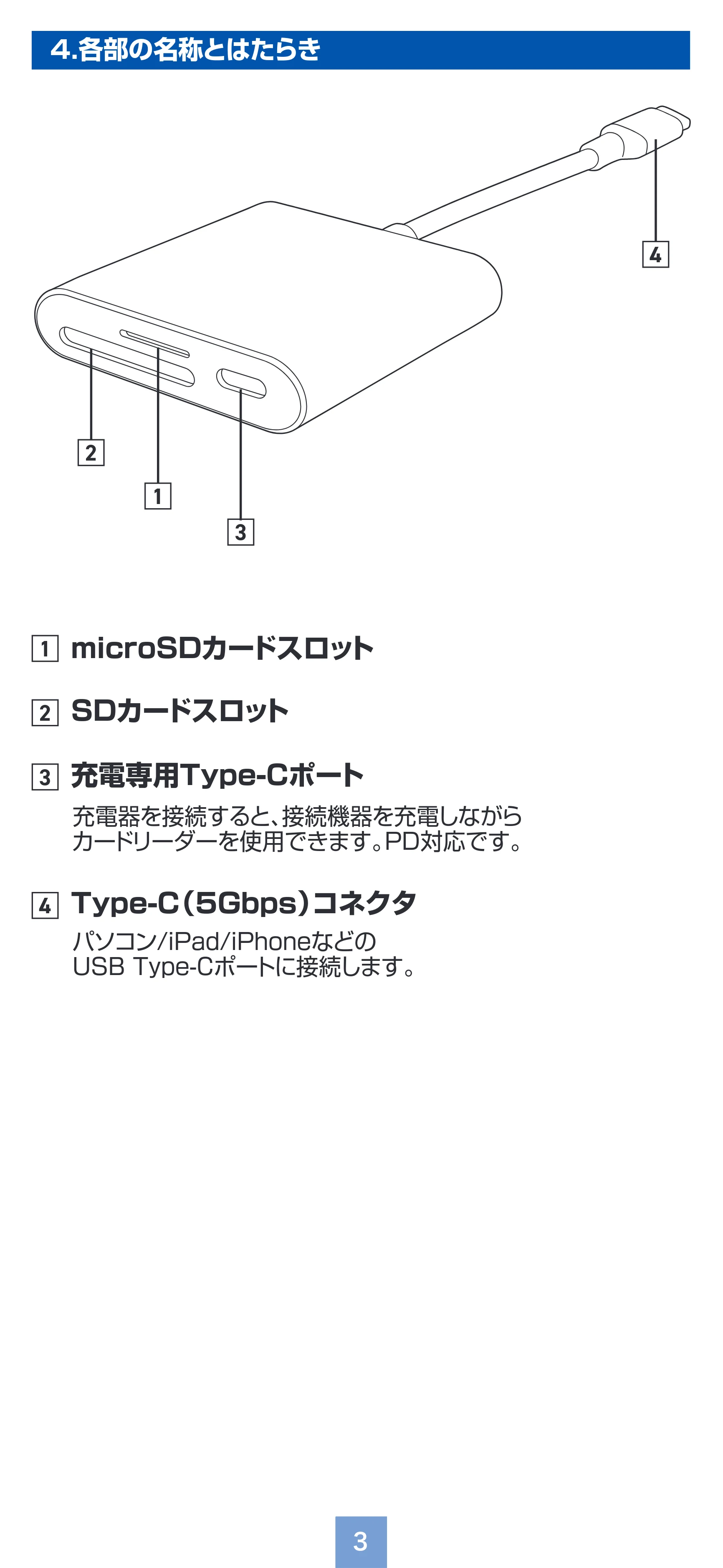 サンワサプライ ADR-5TCSDPW 取扱説明書 — 原本ページ — 3ページ