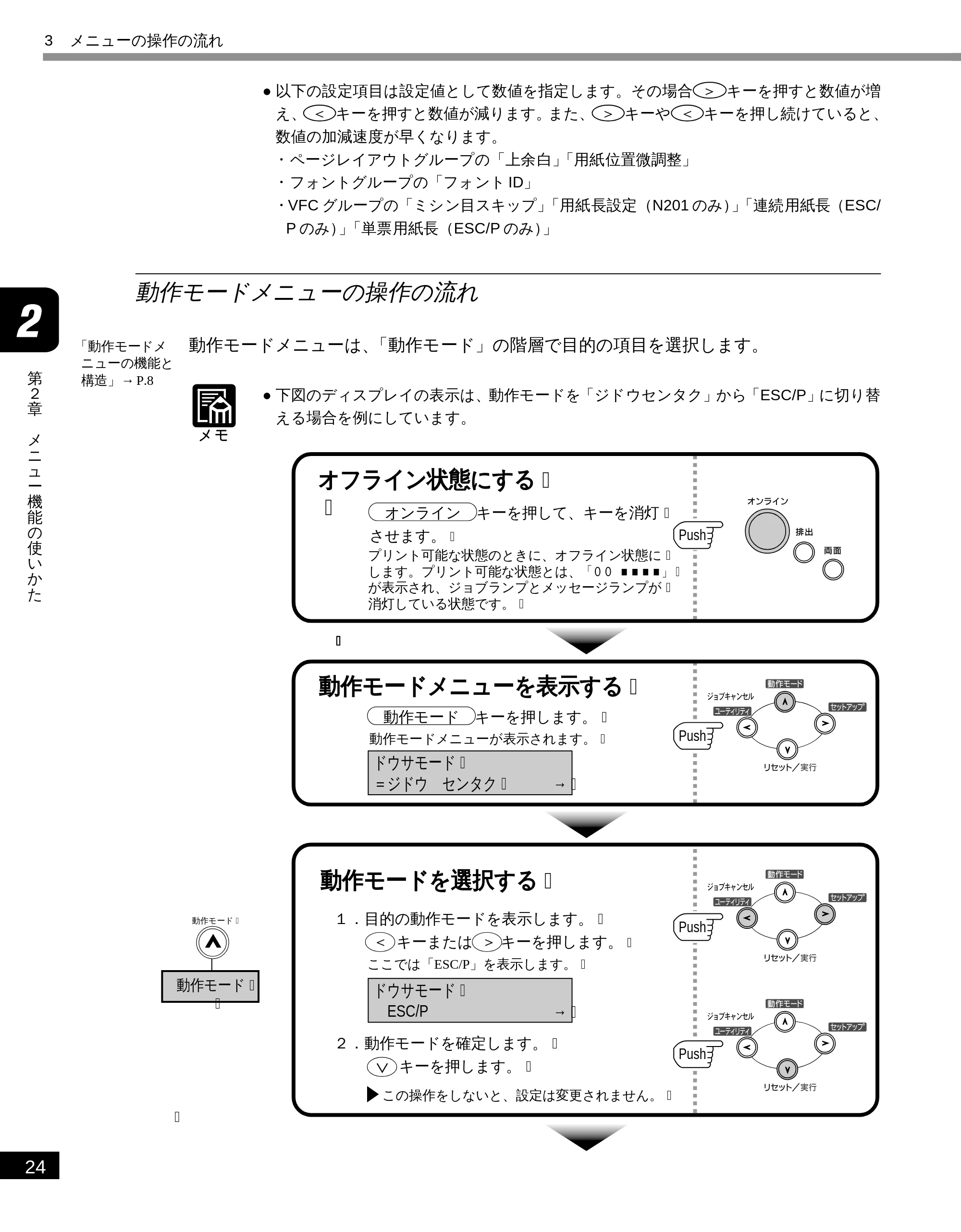 キヤノン LBP-1810 LIPS機能ガイド （PDF形式／3.76Mバイト） — 動作モードメニューの操作の流れ — 原本ページ — 36ページ