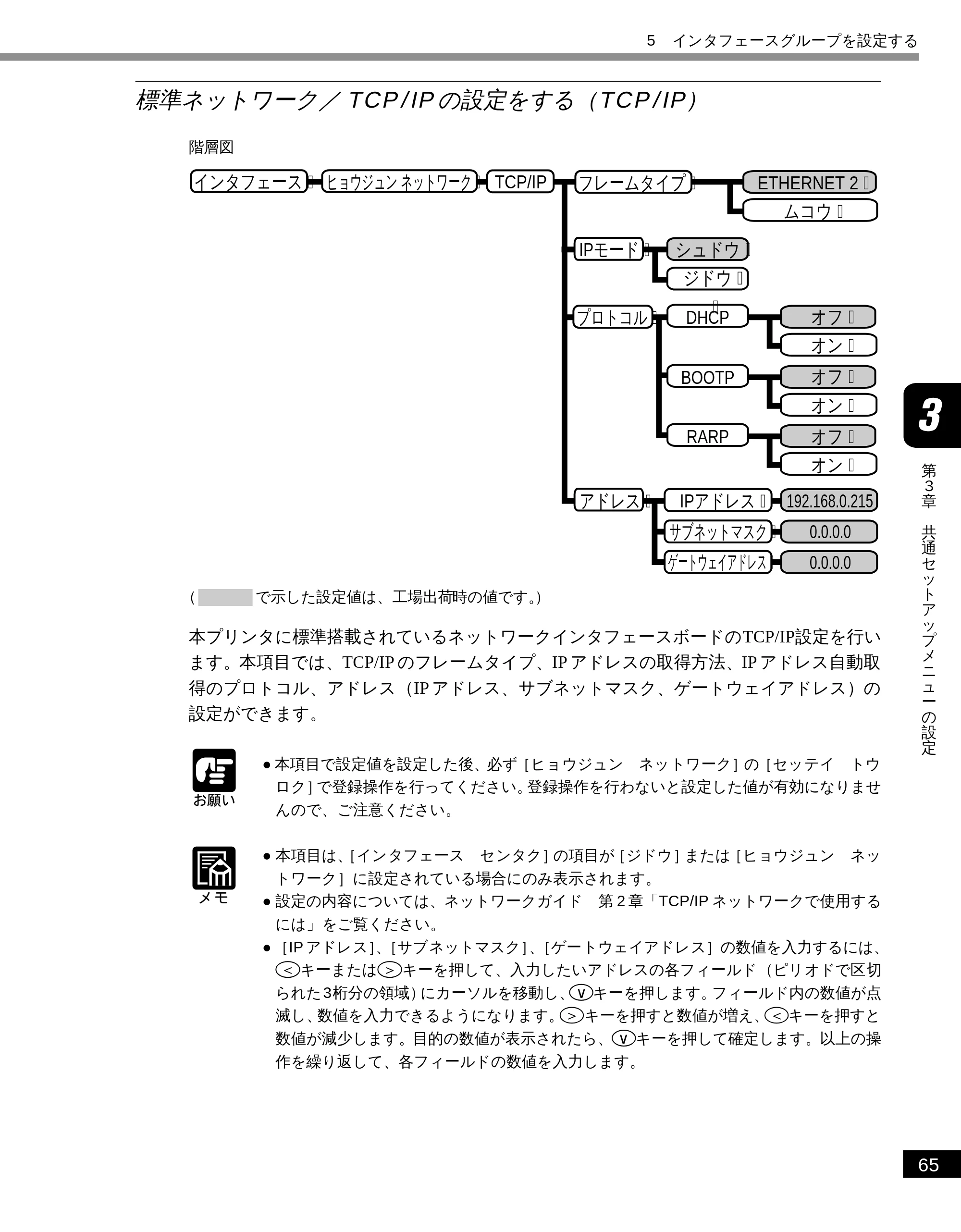キヤノン LBP-1810 LIPS機能ガイド （PDF形式／3.76Mバイト） — 標準ネットワーク／TCP/IP の設定をする（TCP/IP ） — 原本ページ — 76ページ