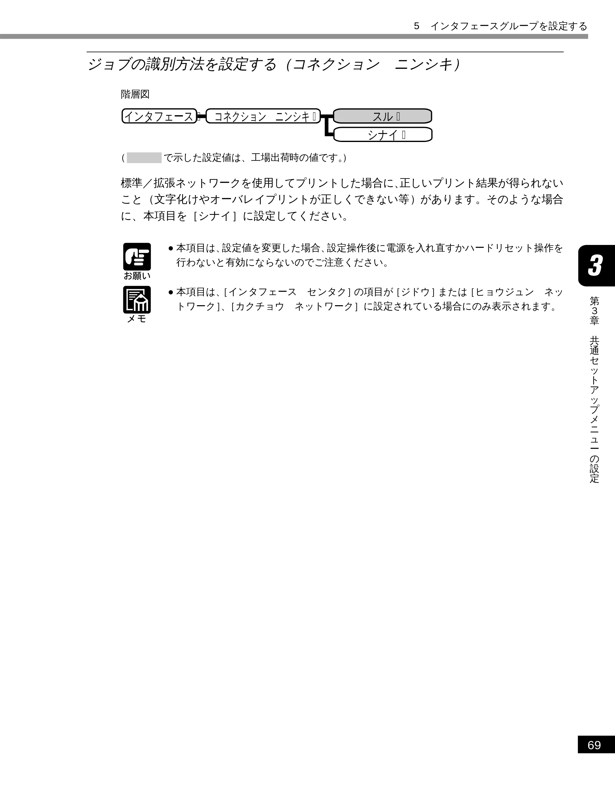 キヤノン LBP-1810 LIPS機能ガイド （PDF形式／3.76Mバイト） — ジョブの識別方法を設定する（コネクション ニンシキ） — 原本ページ — 80ページ