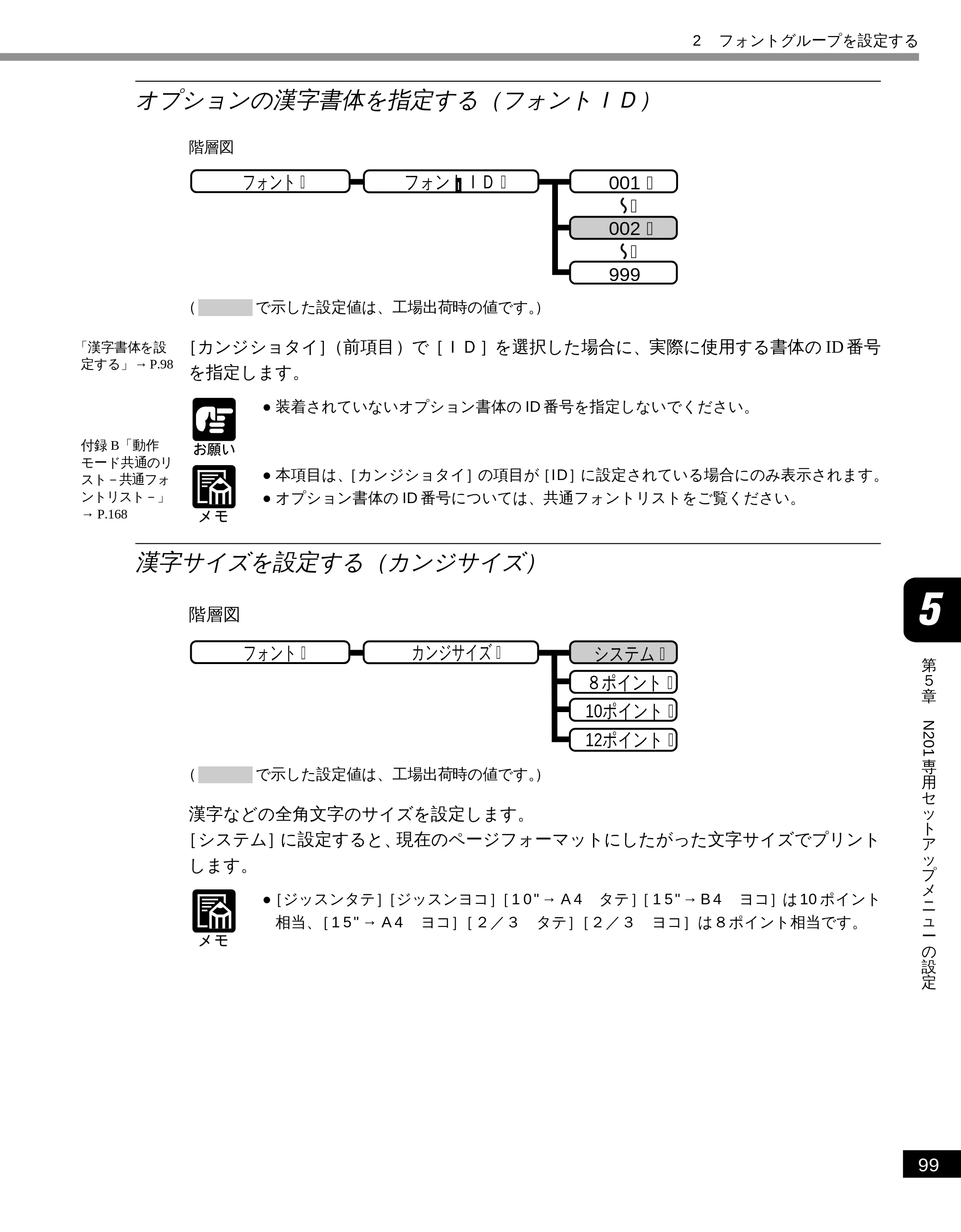 キヤノン LBP-1810 LIPS機能ガイド （PDF形式／3.76Mバイト） — オプションの漢字書体を指定する（フォントＩＤ ） — 原本ページ — 110ページ