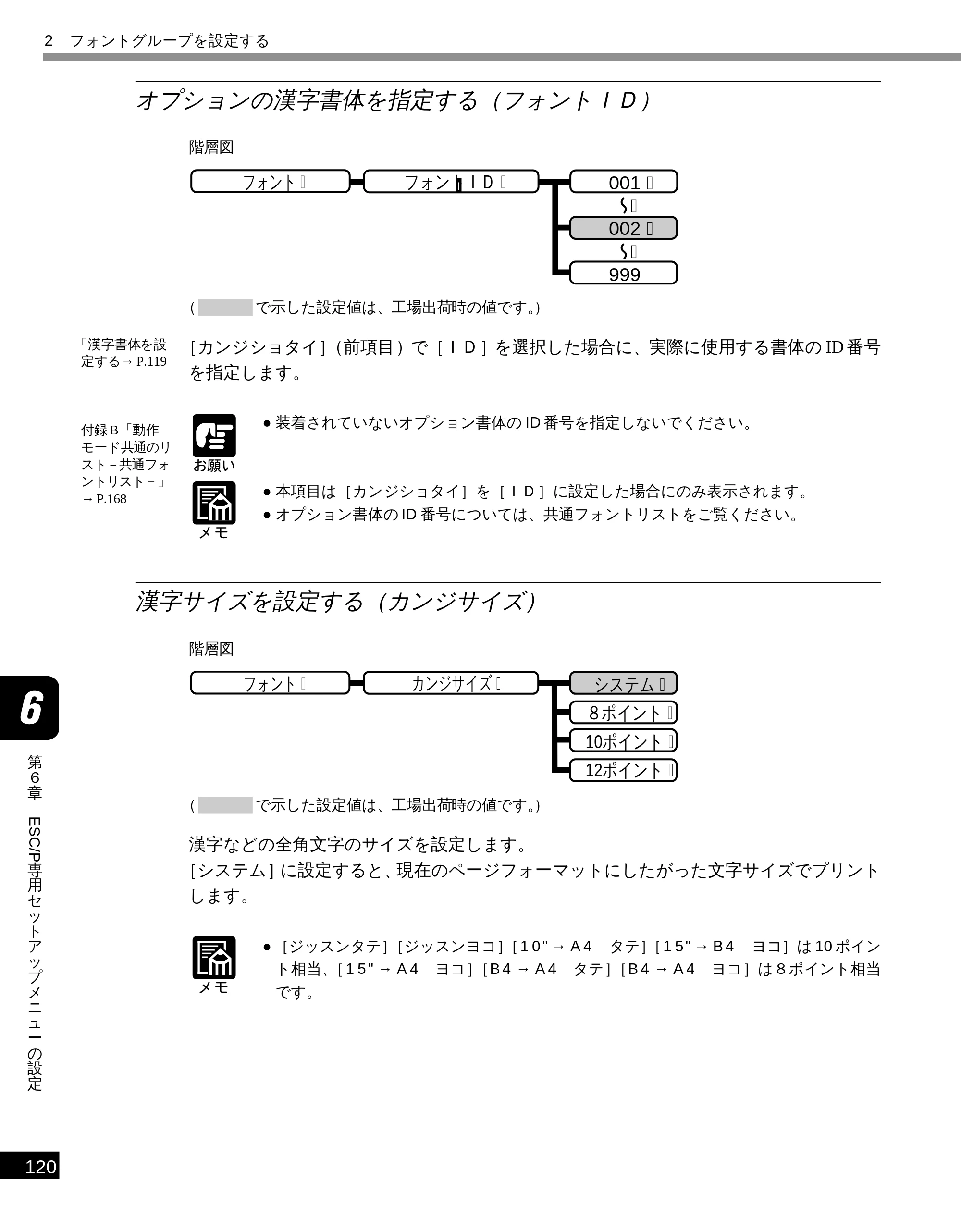 キヤノン LBP-1810 LIPS機能ガイド （PDF形式／3.76Mバイト） — オプションの漢字書体を指定する（フォントＩＤ ） — 原本ページ — 131ページ