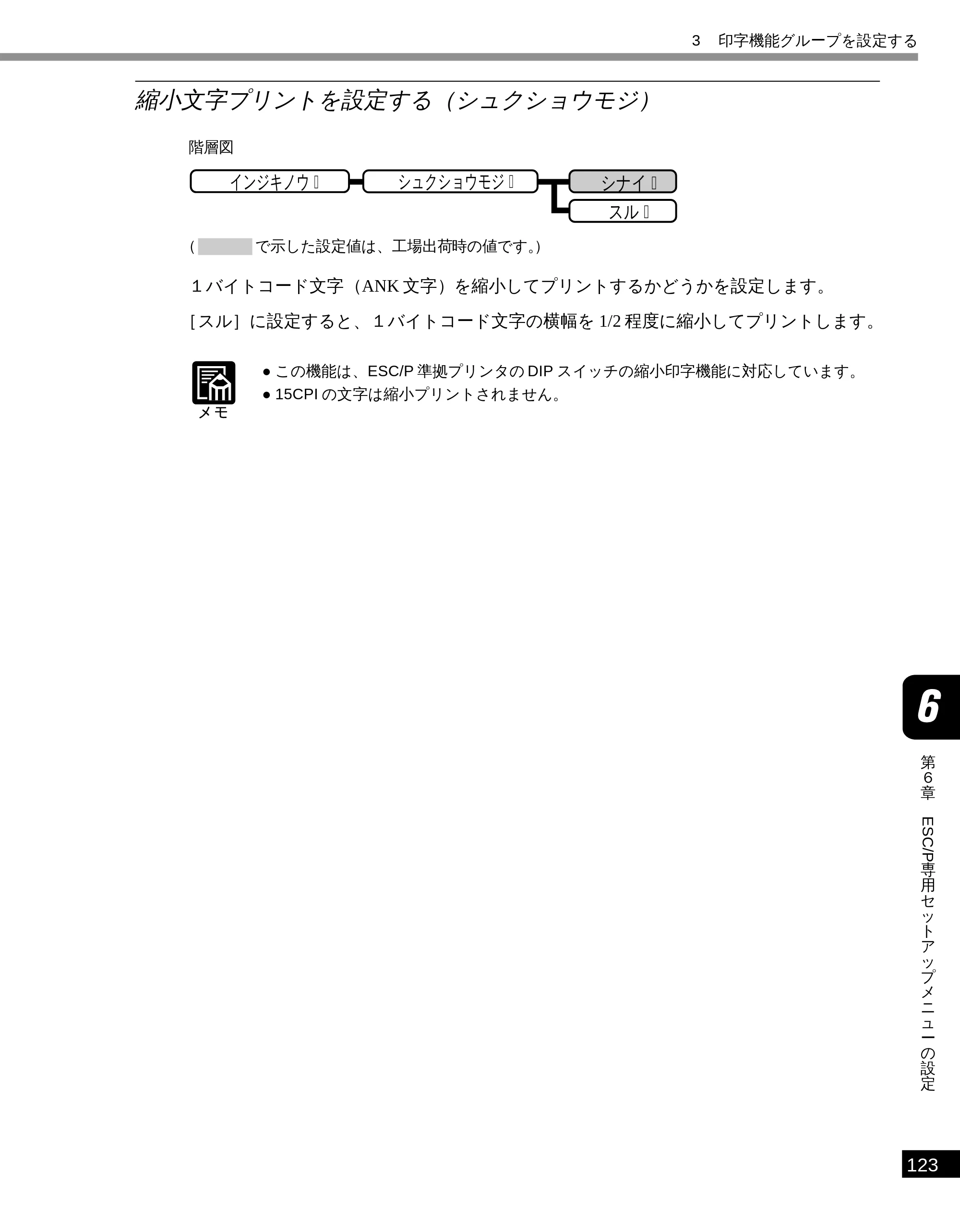 キヤノン LBP-1810 LIPS機能ガイド （PDF形式／3.76Mバイト） — 縮小文字プリントを設定する（シュクショウモジ） — 原本ページ — 134ページ