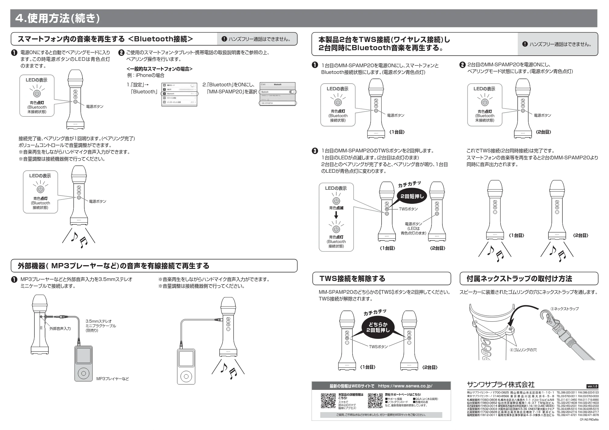 サンワサプライ MM-SPAMP20 取扱説明書 — 原本ページ — 2ページ