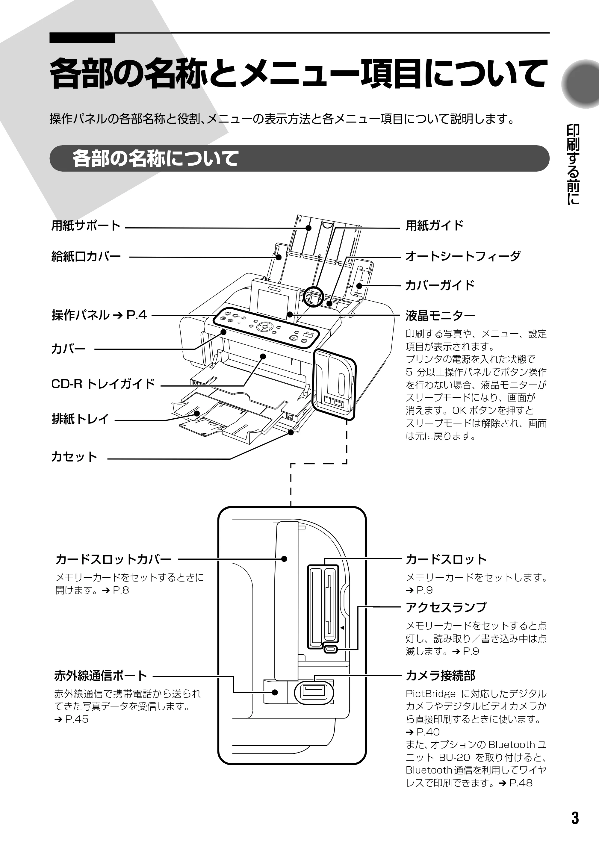 キヤノン PIXUS iP6700D ダイレクトプリントガイド （PDF形式／9.25Mバイト） — メニュー項目について — 原本ページ — 5ページ