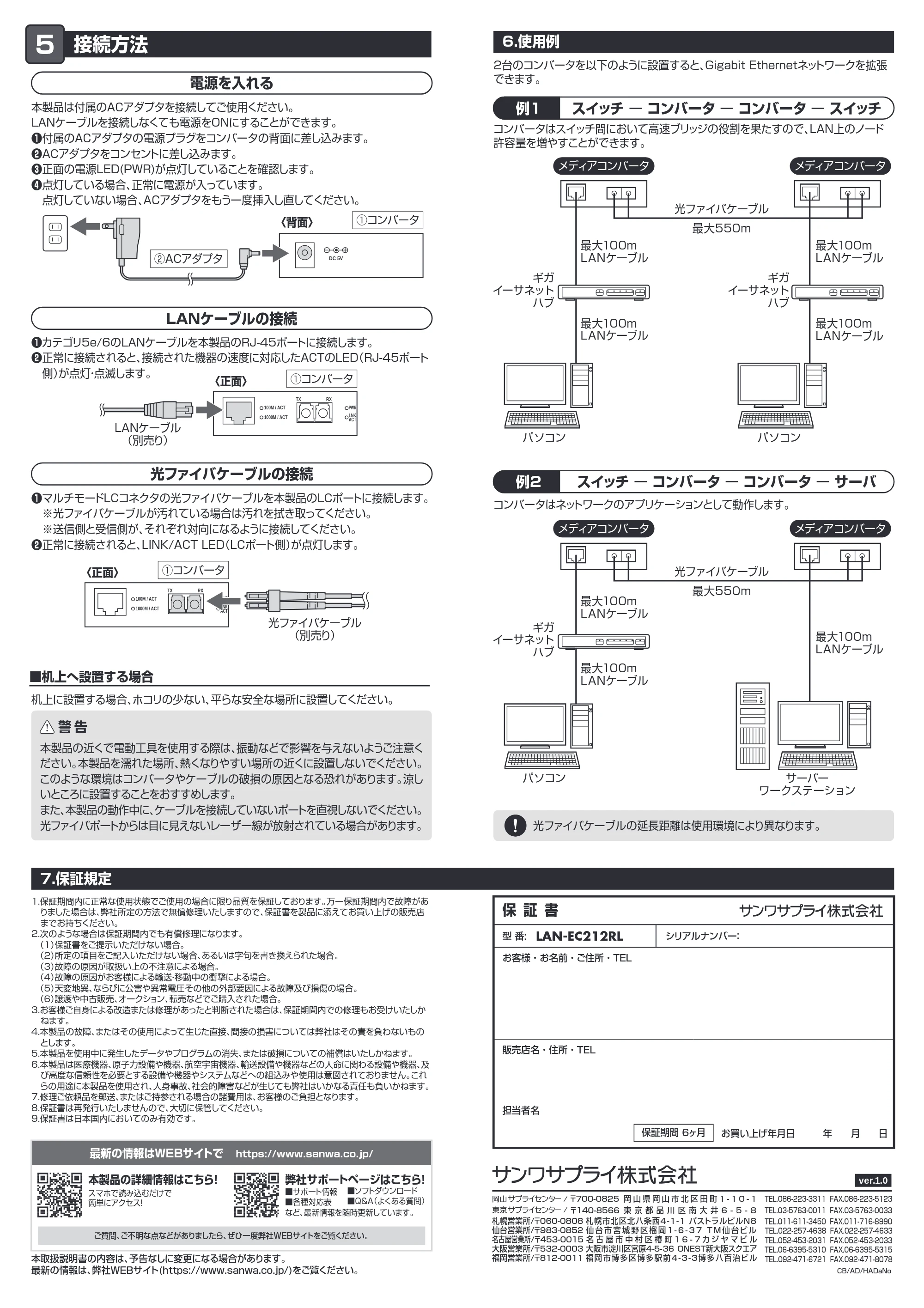 サンワサプライ LAN-EC212RL 取扱説明書 — 原本ページ — 2ページ