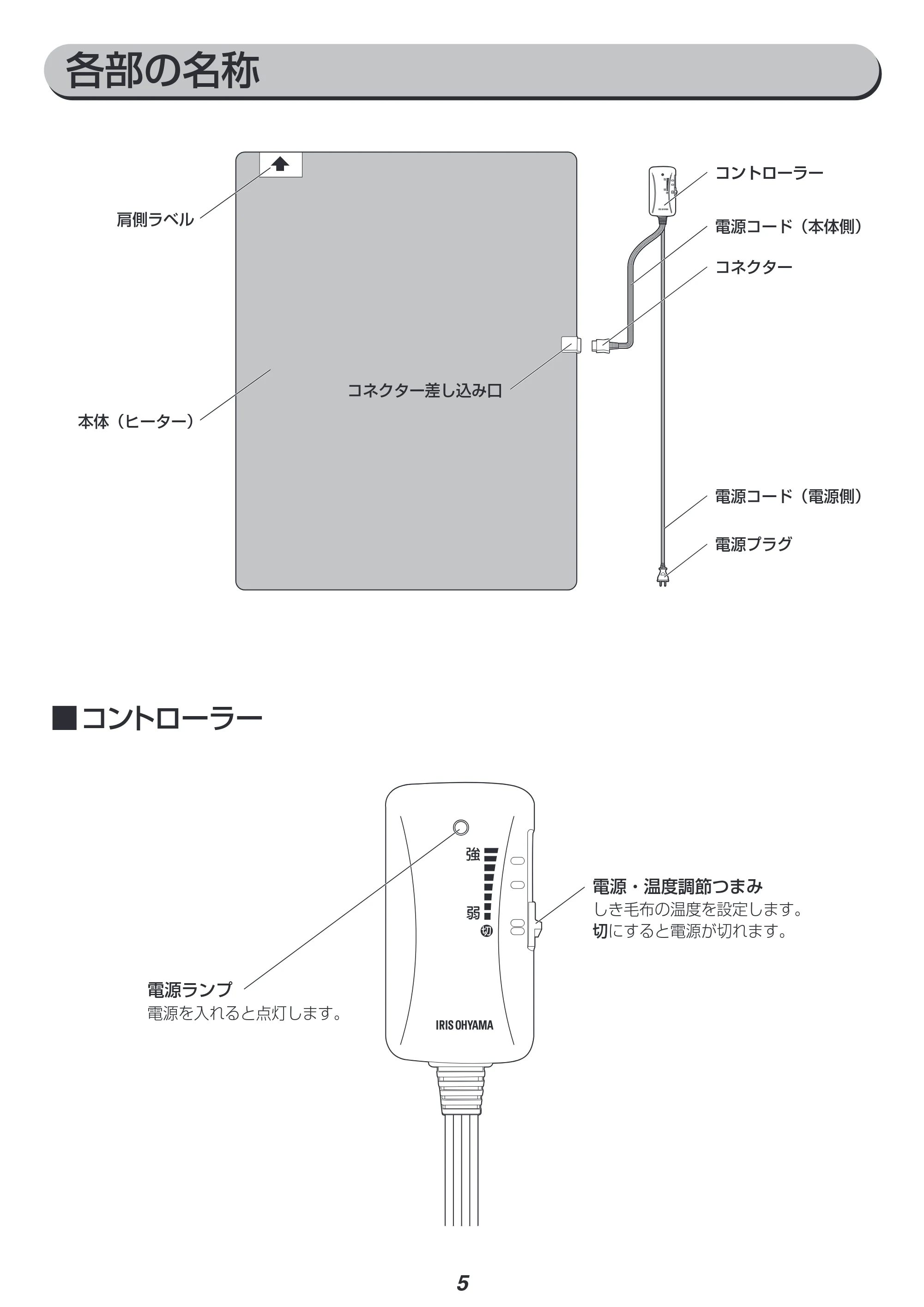 アイリスオーヤマ EHB-1408 取扱説明書 — 原本ページ — 5ページ