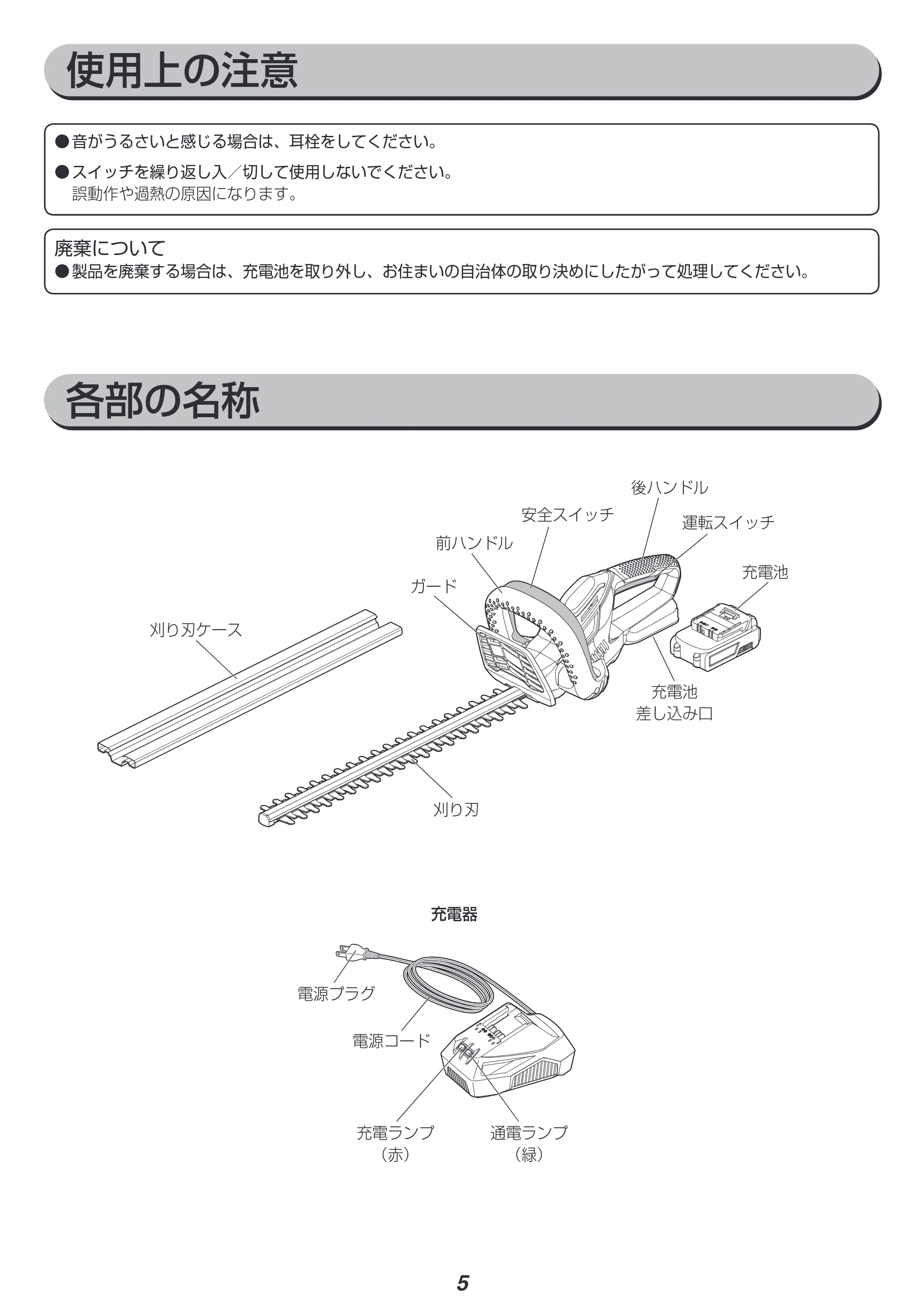 アイリスオーヤマ JHT530 取扱説明書 — 原本ページ — 5ページ