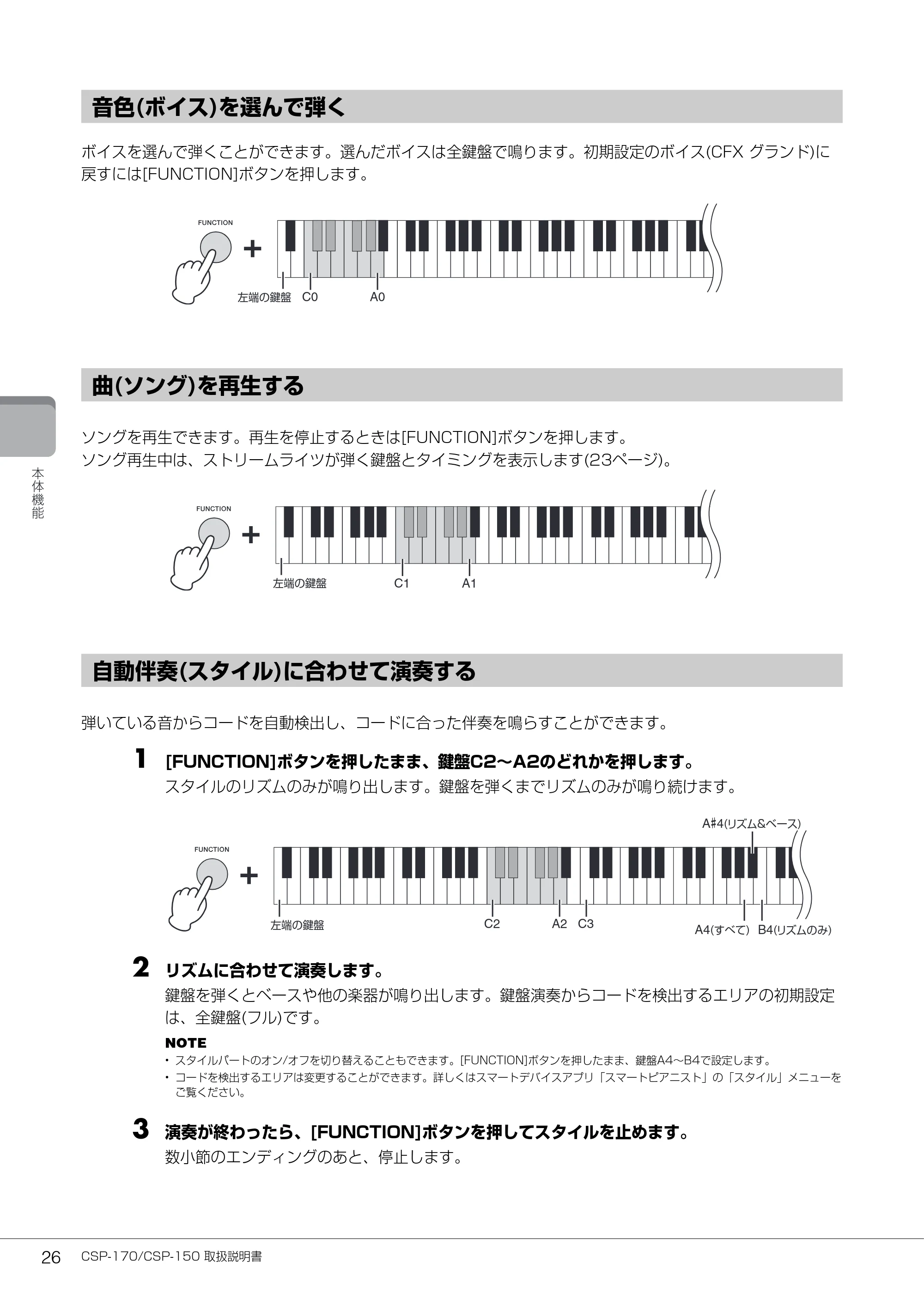 ヤマハ CSP-170 / CSP-150 CSP-170/CSP-150 取扱説明書 — 音色(ボイス)を選んで弾く — 原本ページ — 26ページ