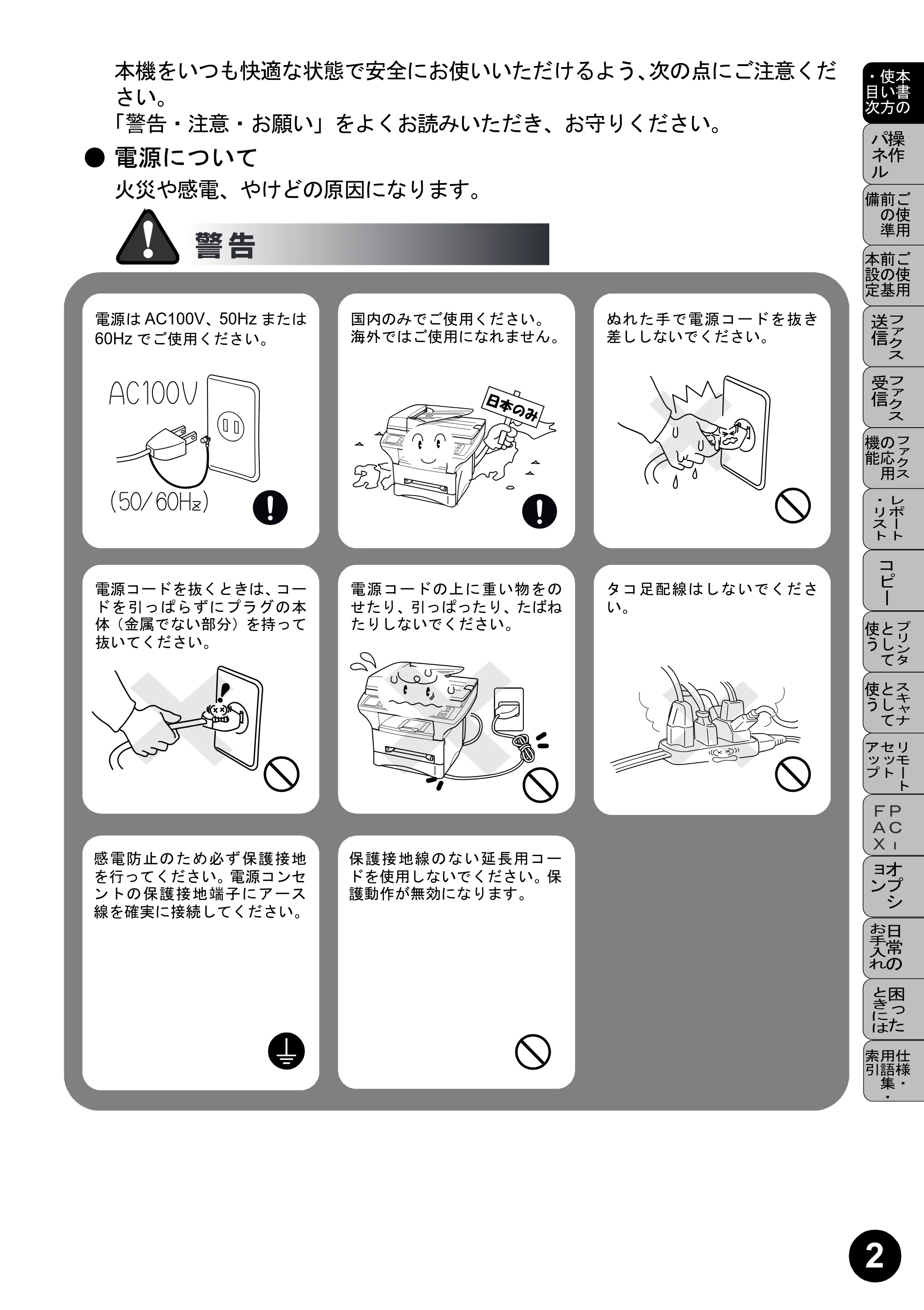 ブラザー MFC-9800J 取扱説明書(本体) — 原本ページ — 3ページ