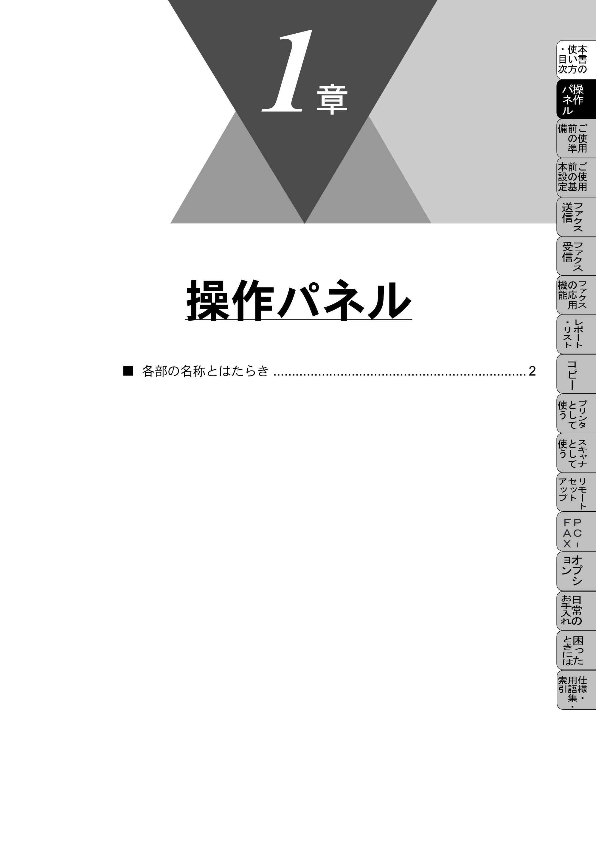 ブラザー MFC-9800J 取扱説明書(本体) — 操作パネル — 原本ページ — 23ページ