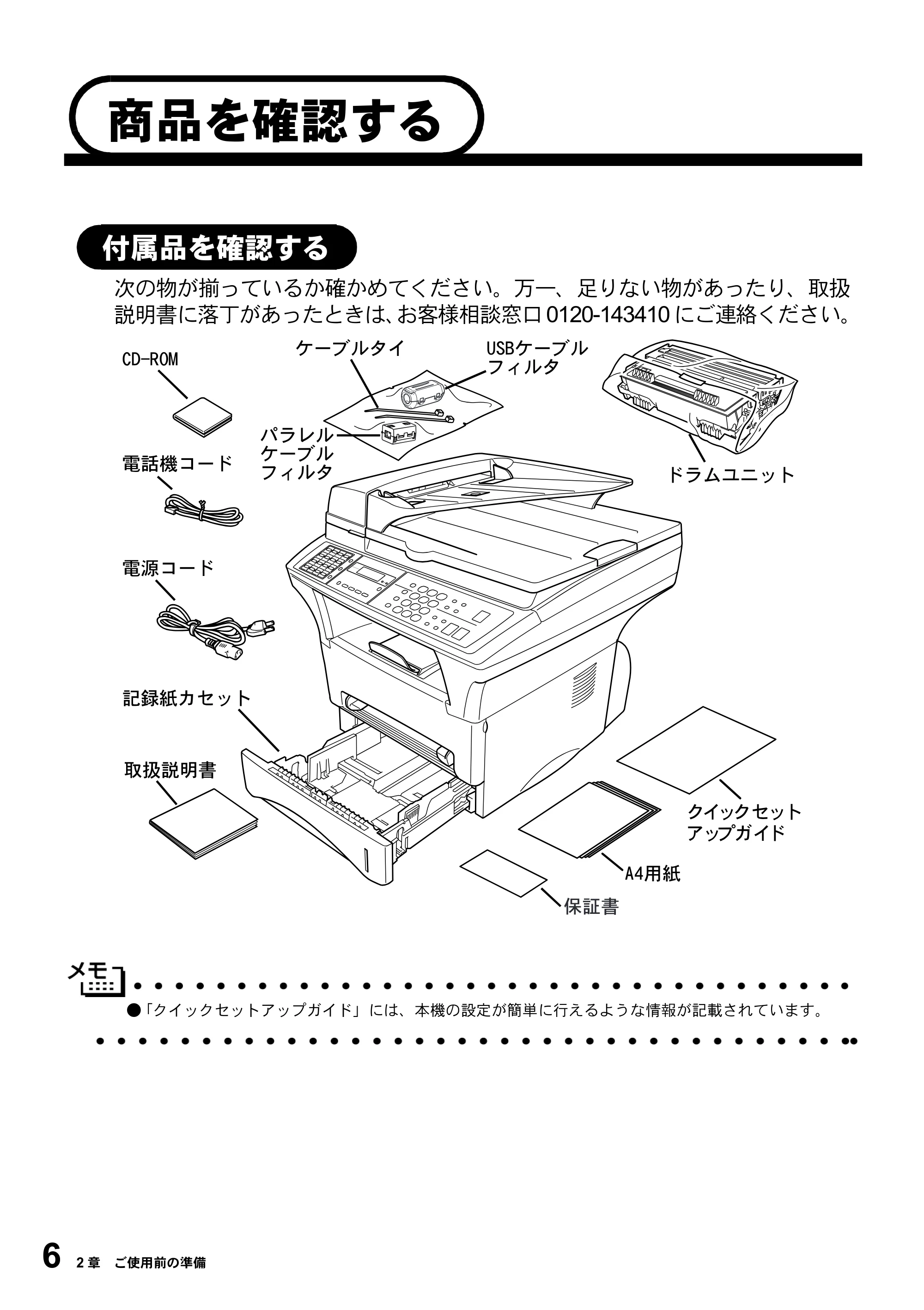 ブラザー MFC-9800J 取扱説明書(本体) — 商品を確認する — 原本ページ — 28ページ
