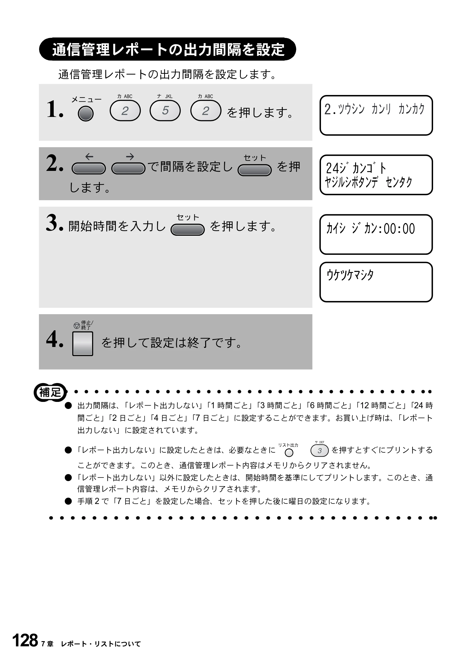 ブラザー MFC-9800J 取扱説明書（本体） — 通信管理レポートの出力間隔を設定 — 原本ページ — 150ページ