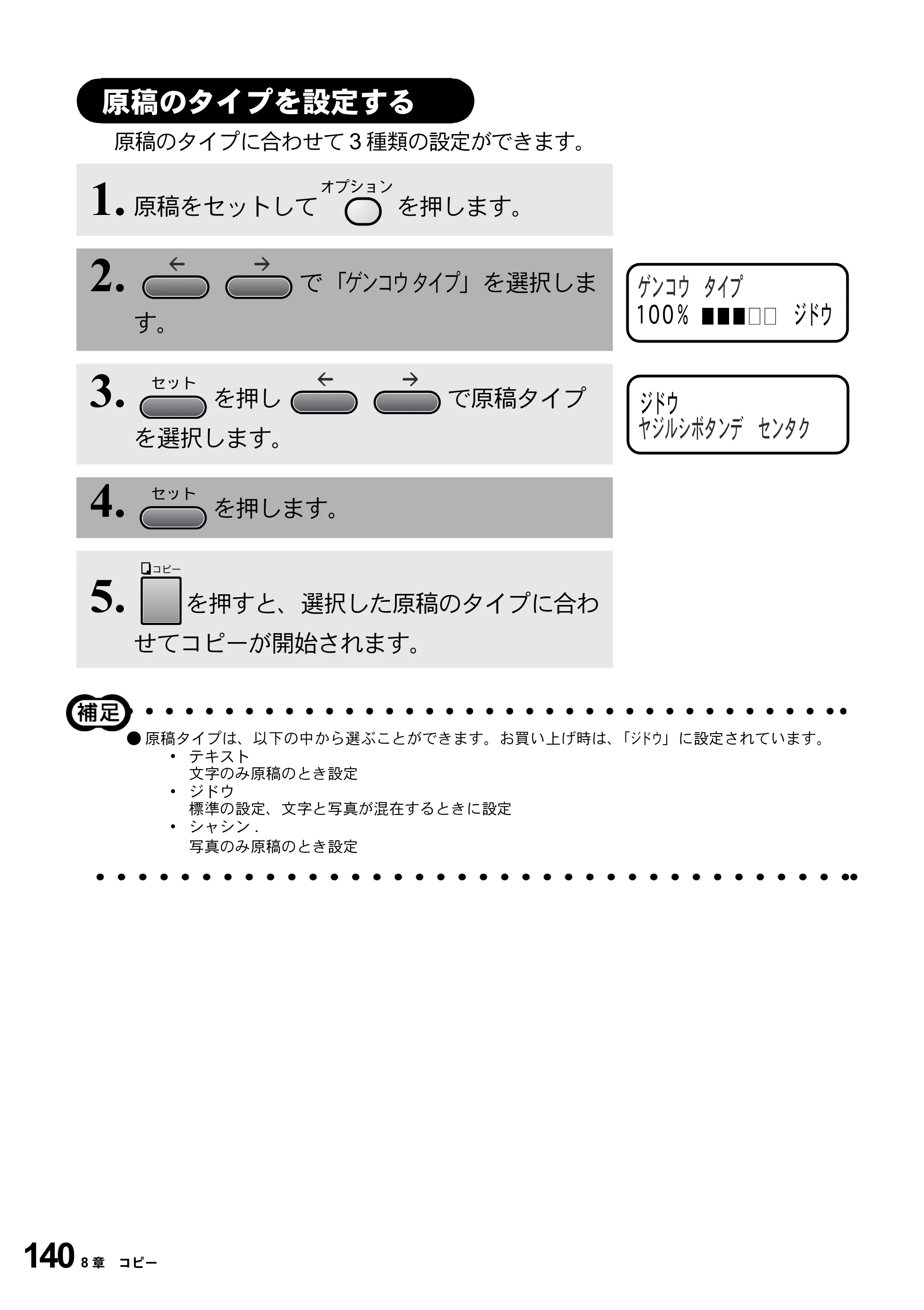 ブラザー MFC-9800J 取扱説明書（本体） — 原稿のタイプを設定する — 原本ページ — 162ページ