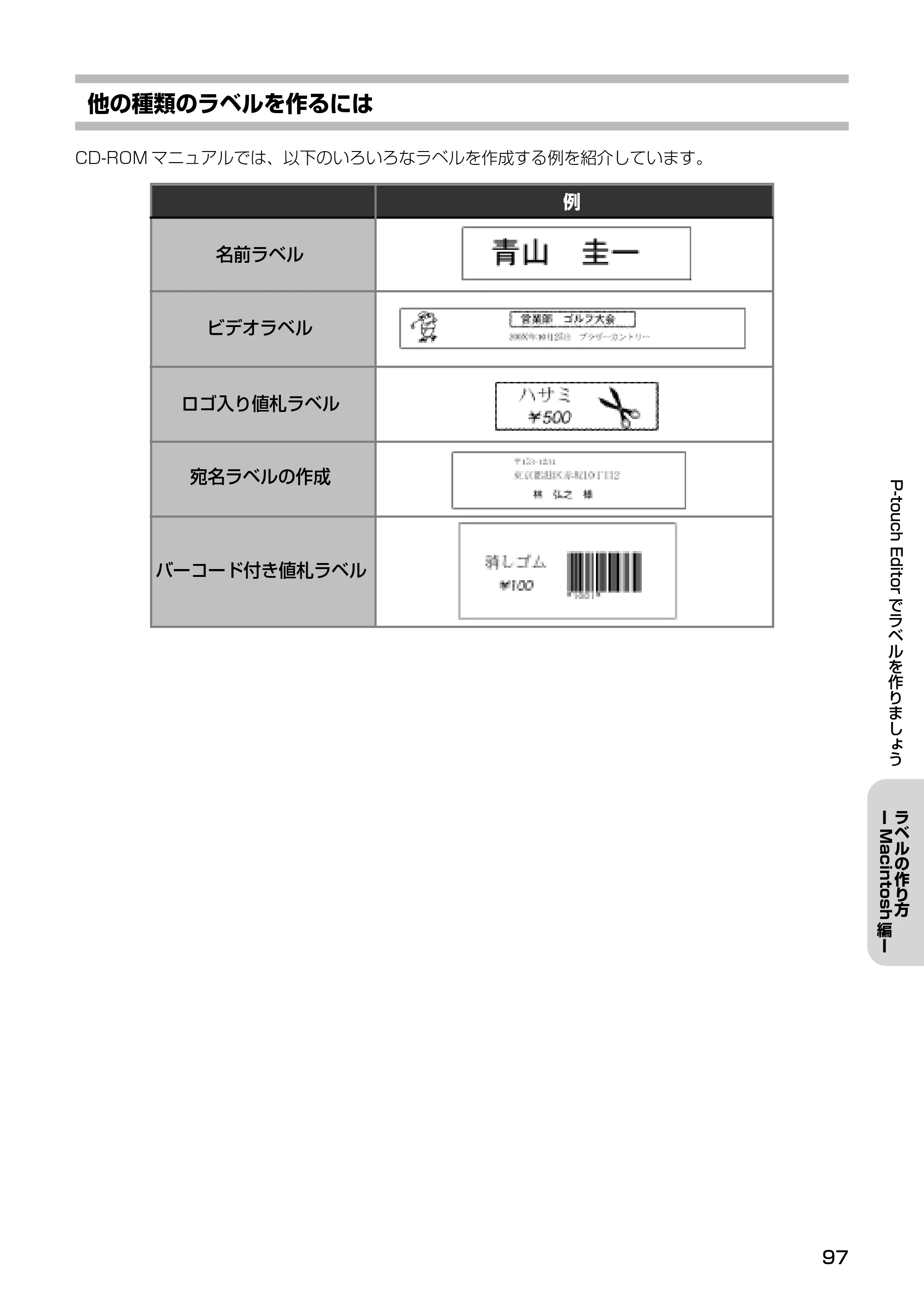 ブラザー PT-9500pc クイックリファレンスガイド — 印刷ができたら — 原本ページ — 99ページ