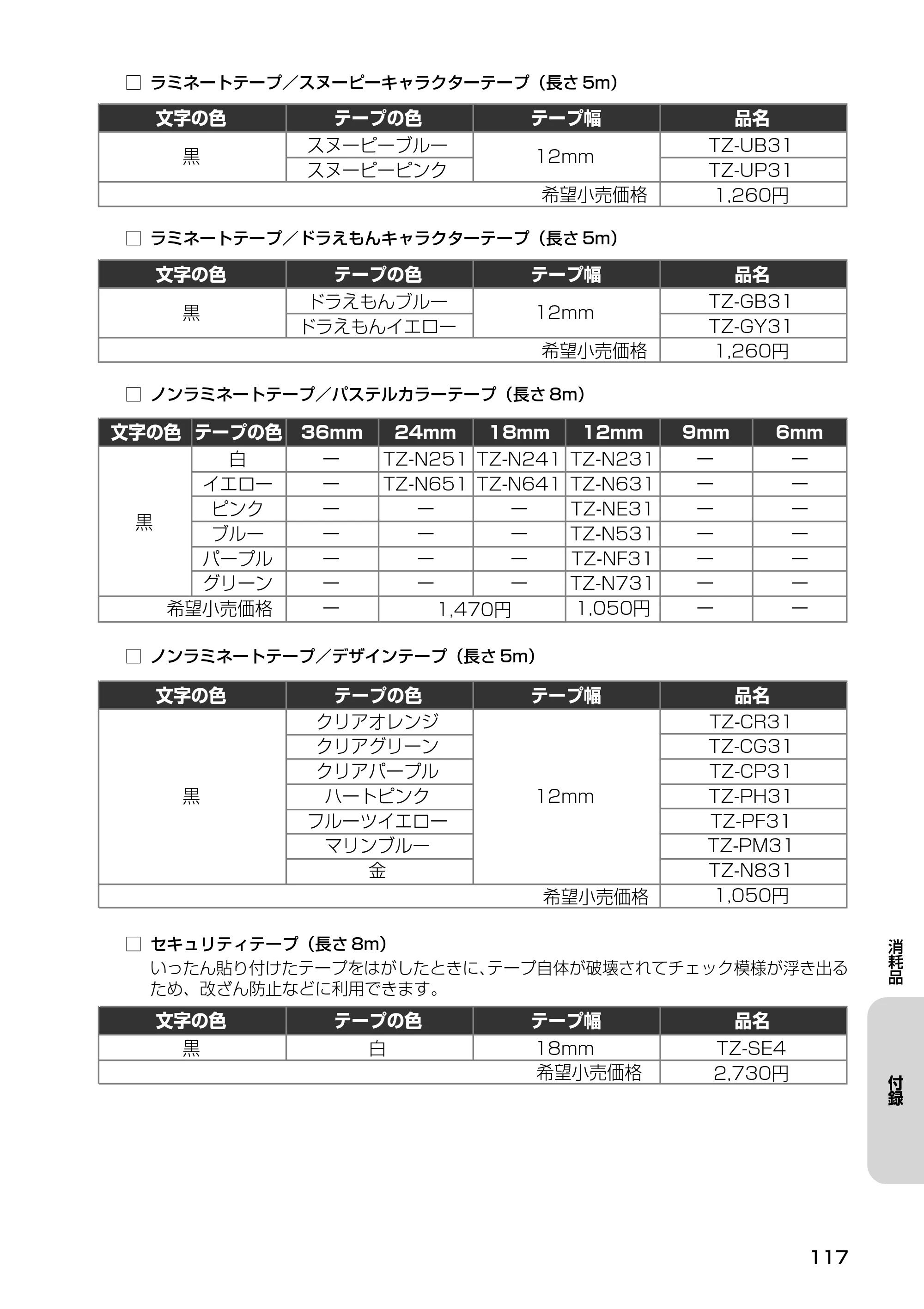 ブラザー PT-9500pc クイックリファレンスガイド — 原本ページ — 119ページ