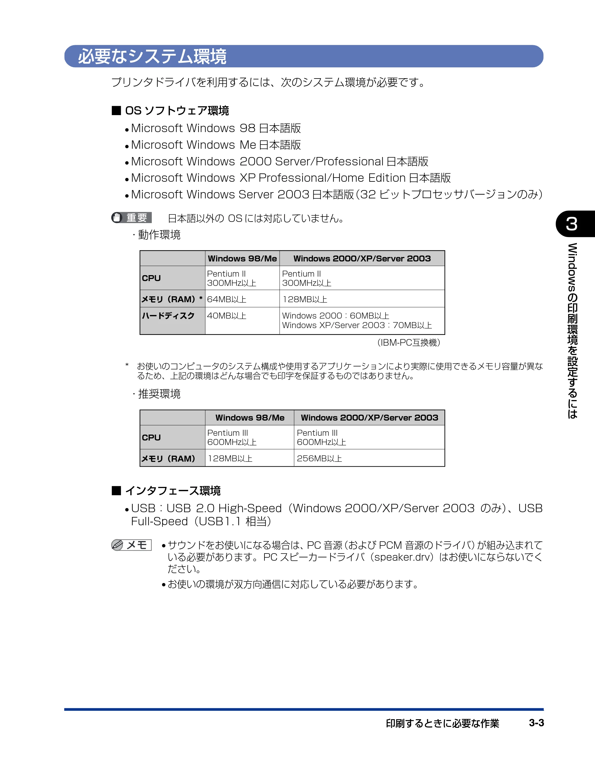 キヤノン LBP3600 ユーザーズガイド 2006年5月25日更新 （PDF形式／18.7Mバイト） — 必要なシステム環境 — 原本ページ — 125ページ
