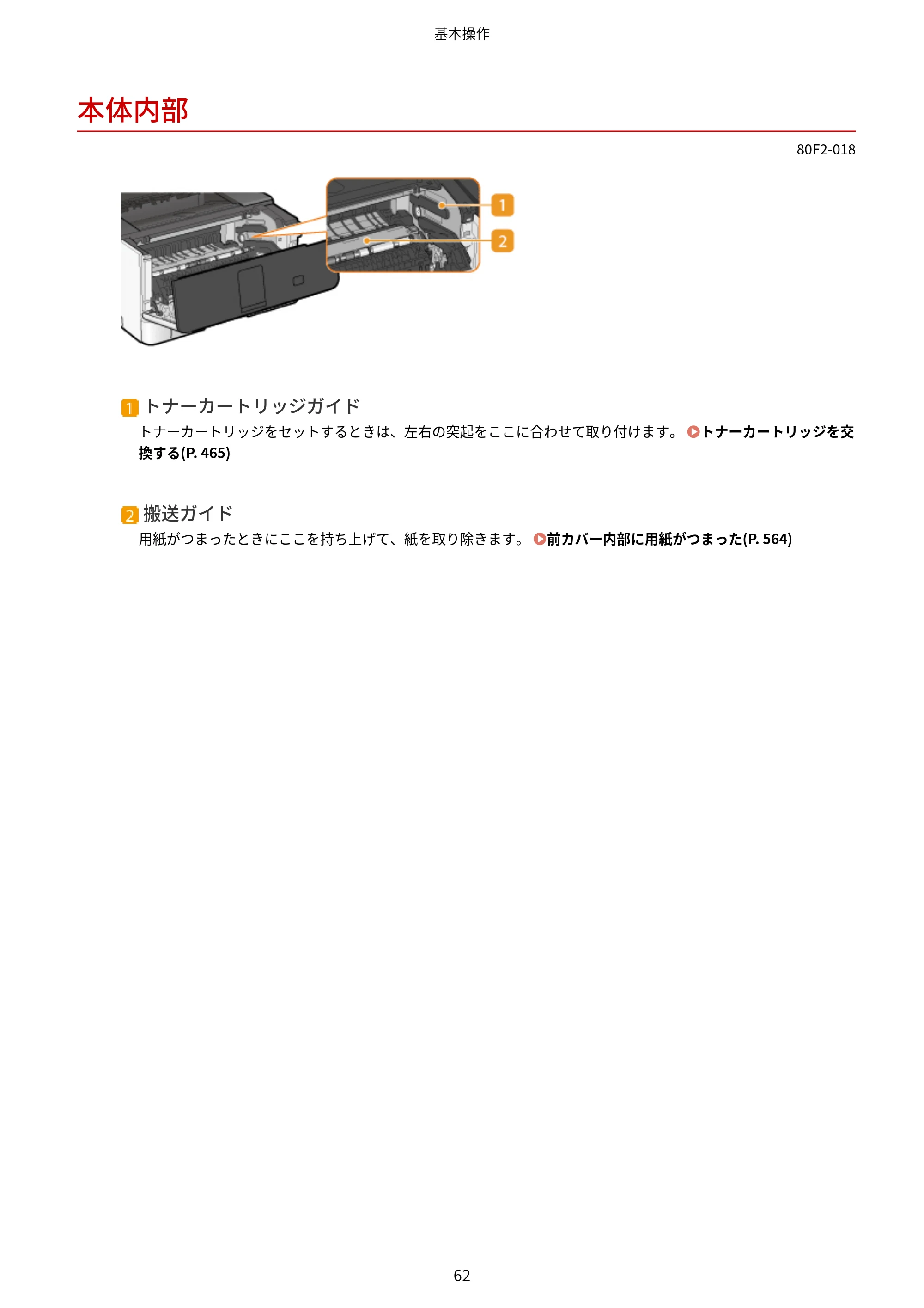 キヤノン LBP453i・LBP452・LBP451・LBP451e・LBP411 ユーザーズガイド 2026年6月25日更新（PDF：7.19MB） — 本体内部 — 原本ページ — 70ページ