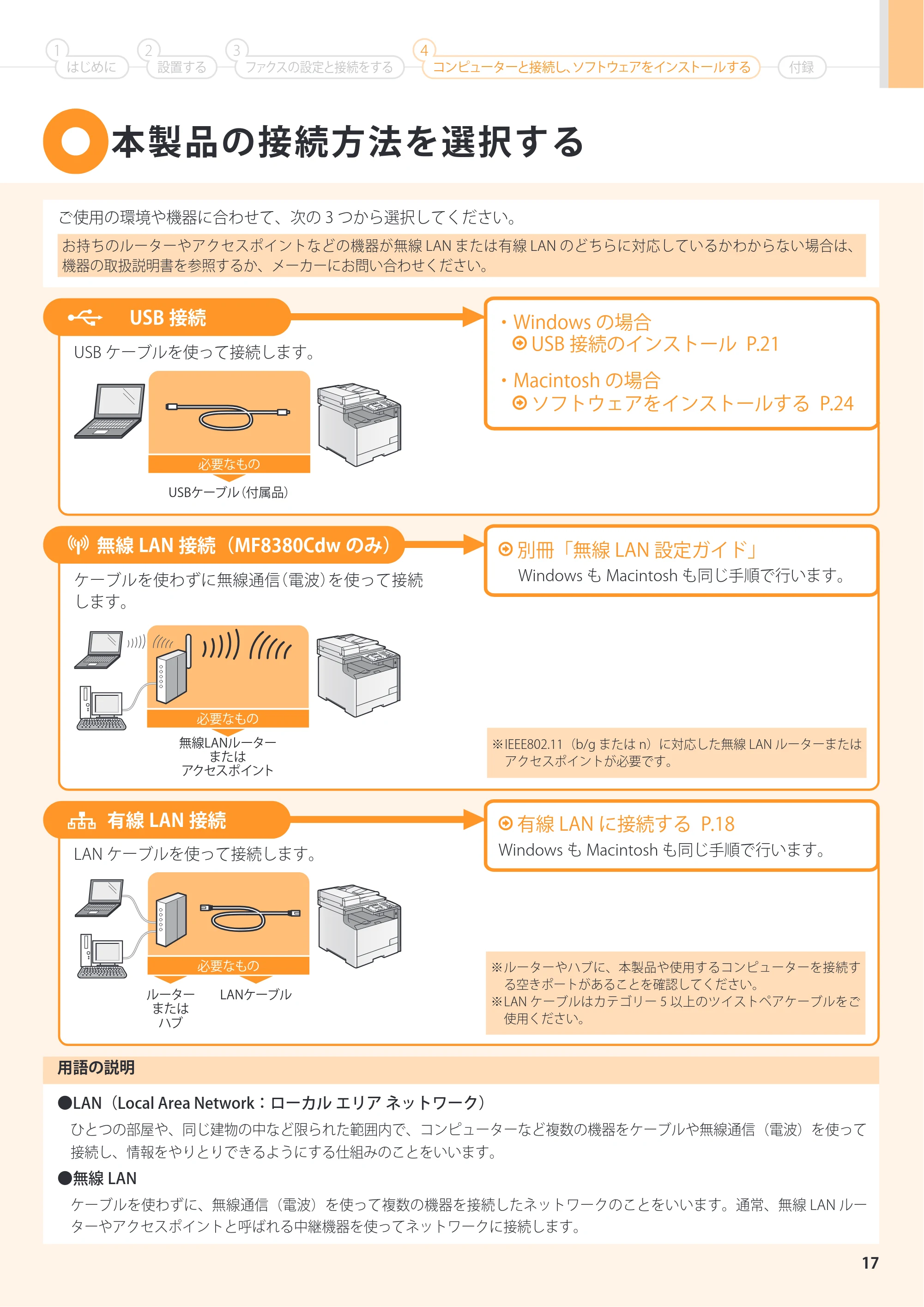 キヤノン MF8380Cdw/MF8340Cdn スタートアップガイド 2011年10月20日更新（PDF：4.95MB） — 原本ページ — 17ページ