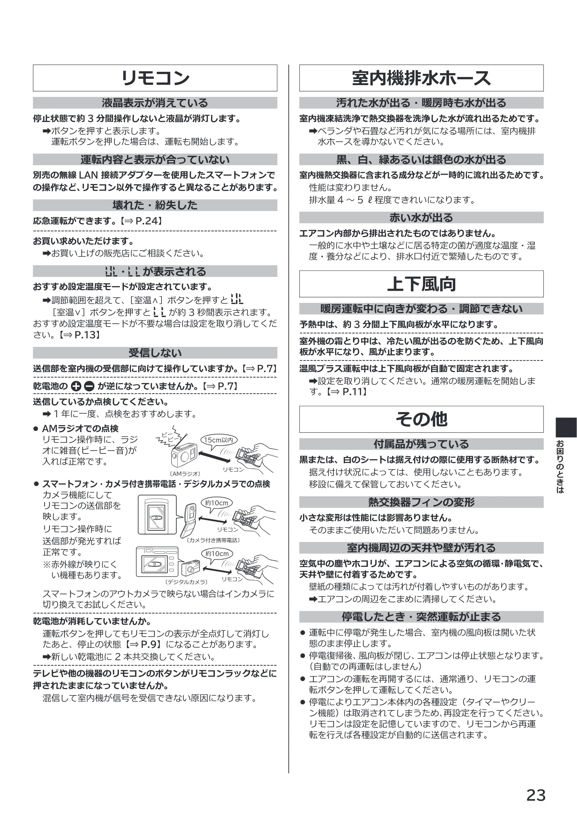 日立 RAS-RK2227S / RAS-RK2527S / RAS-RK2827S 取扱説明書 — リモコン — 原本ページ — 23ページ