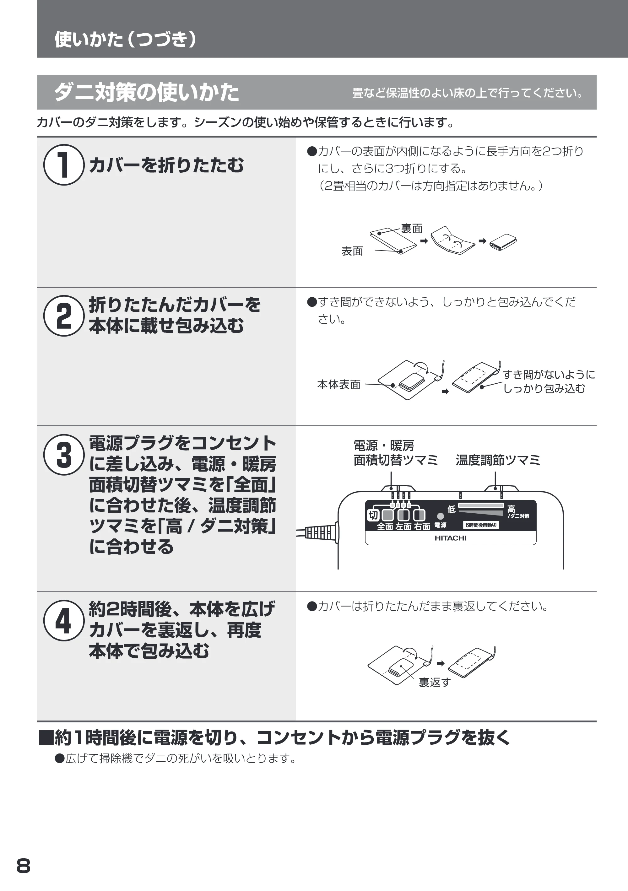 日立 HLU-3008YX / HLU-2008YX 取扱説明書 — 使い かた(つづき) — 原本ページ — 8ページ