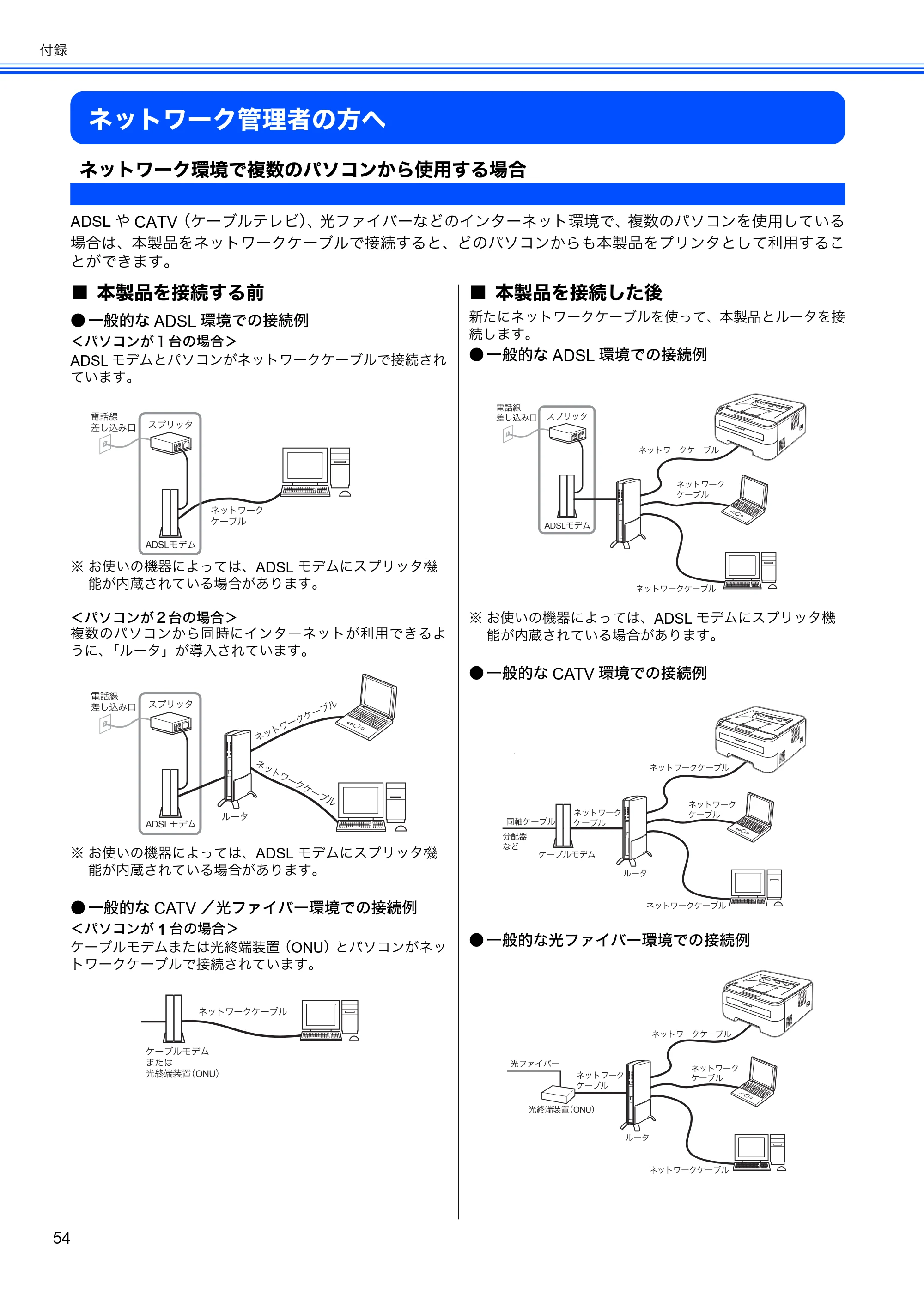 ブラザー HL-2170W かんたん設置ガイド — ネットワーク管理者の方へ — 原本ページ — 56ページ