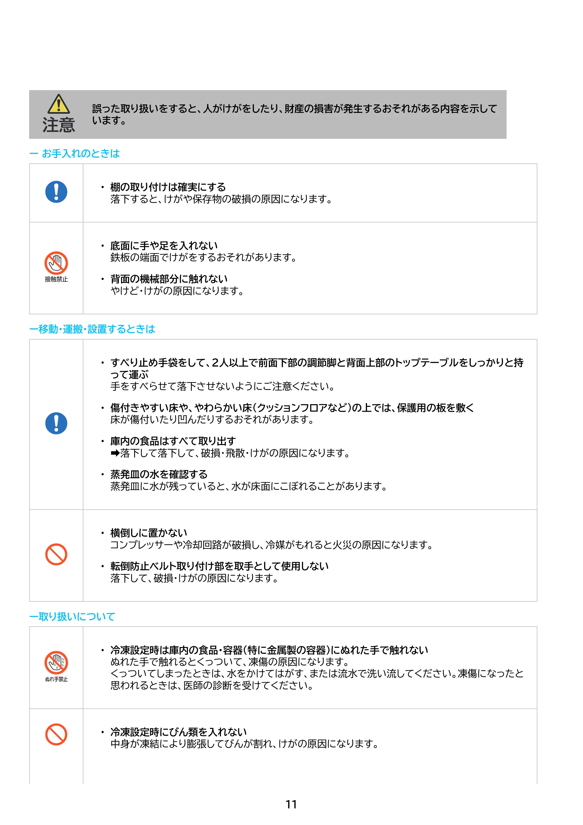 アイリスオーヤマ KUSN-S8D 取扱説明書 — 原本ページ — 11ページ
